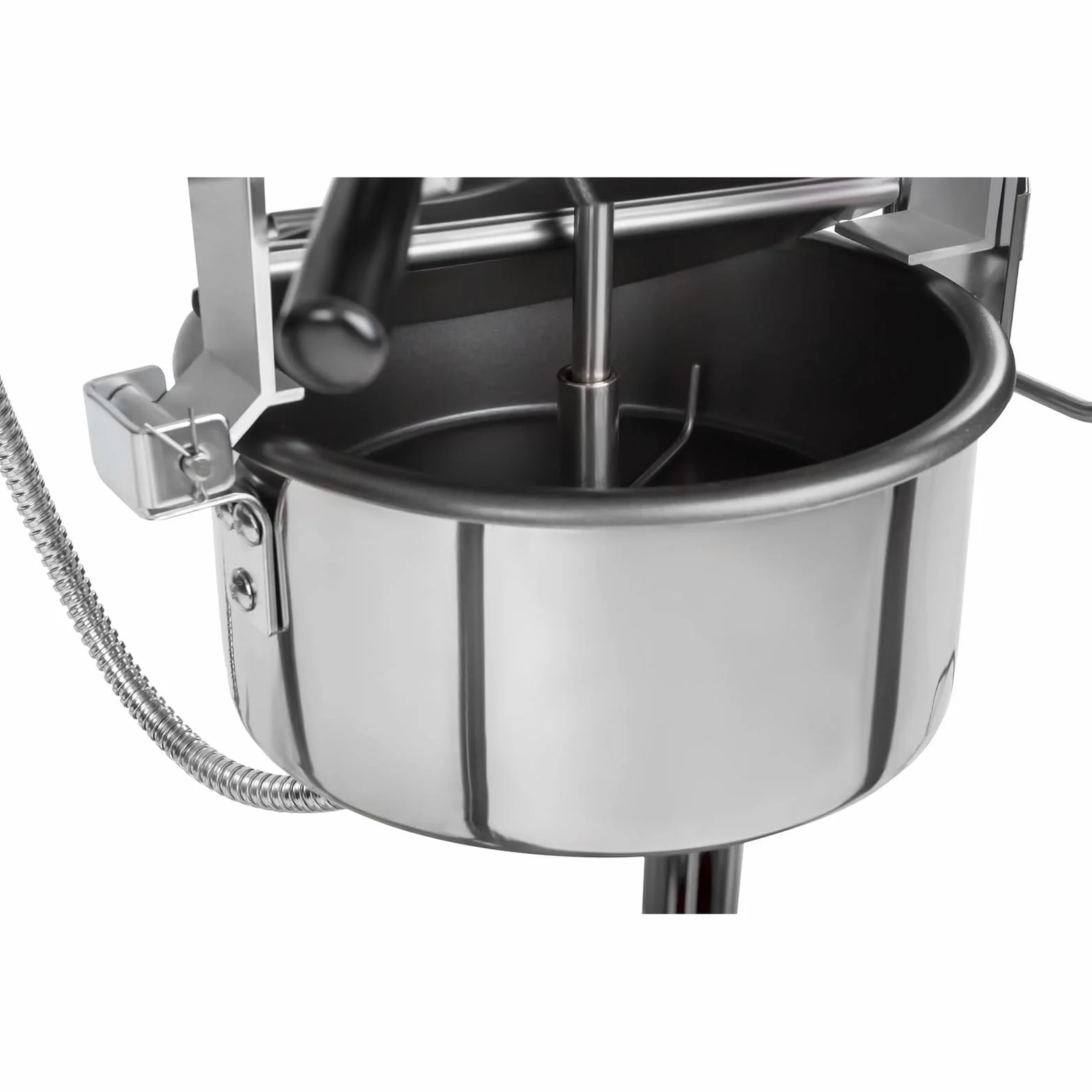 Royal Catering Profesjonalna maszyna do popcornu (1500 W, 5kg/godz./16l/h, garnek ø 18,5 cm, powłoka nieprzywierająca, mobilne) profesjonalne urządzenie popcorn z wózkiem