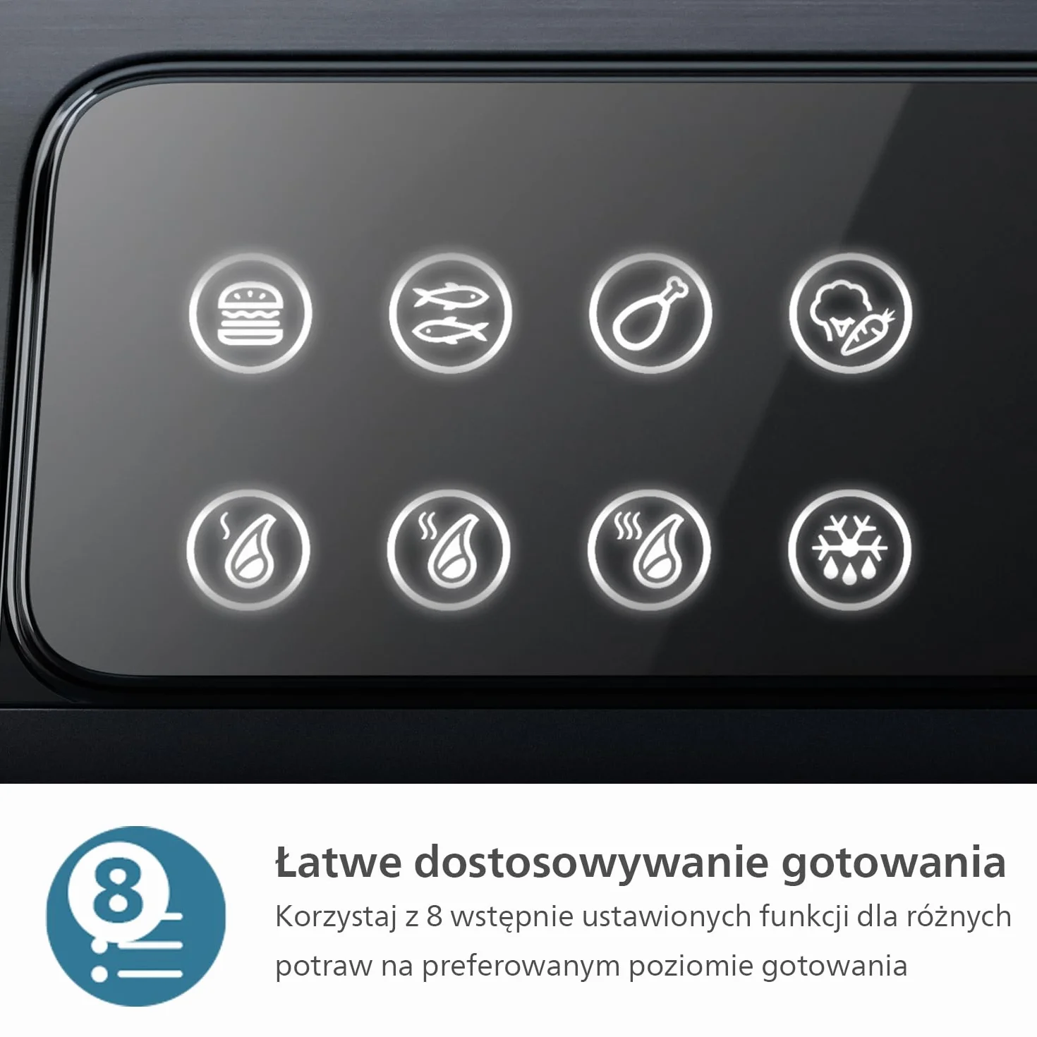 Philips Grill Elektryczny - Sonda Temperatury i 8 Zaprogramowanych Funkcji Grill z Dużą Powierzchnią Grillowania. Cyfrowa Regulacja Temperatury. Łatwy w Czyszczeniu (HD6307/70)