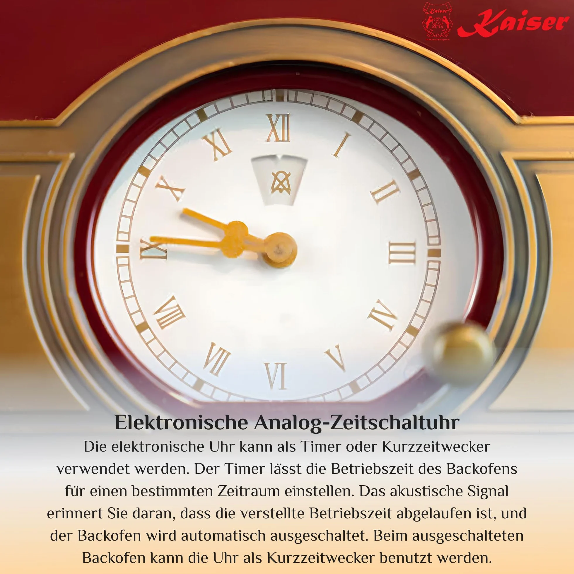 Kaiser EH 6355 RotEm Pojedynczy piekarnik elektryczny Empire 67 l Vintage Bordeaux Red wielofunkcyjny