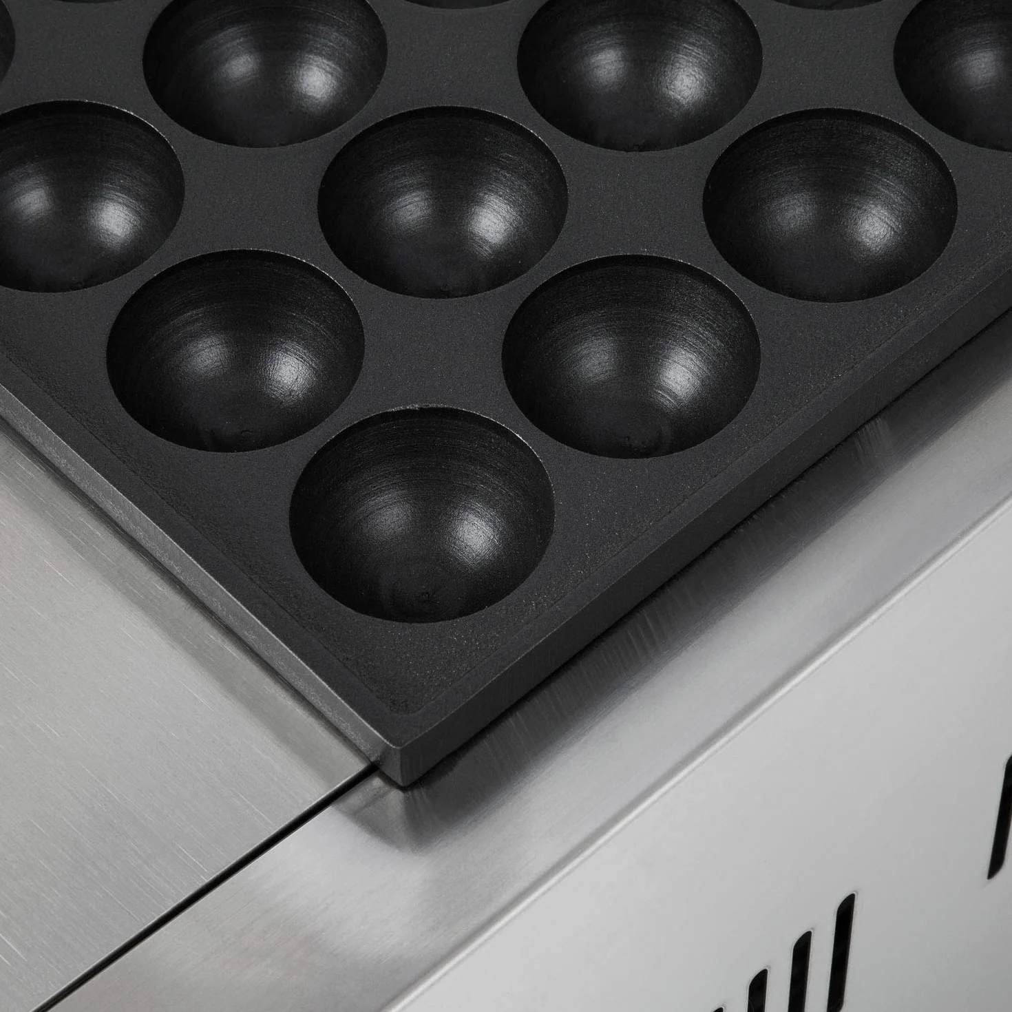VERTES Takoyaki Maker, takoyaki maszyna elektryczna 4000 W, 2 x bezstopniowa temperatura do 300 °C, 2 x żeliwna płyta grillowa z powłoką zapobiegającą przywieraniu, 56 okrągłych zagłębień