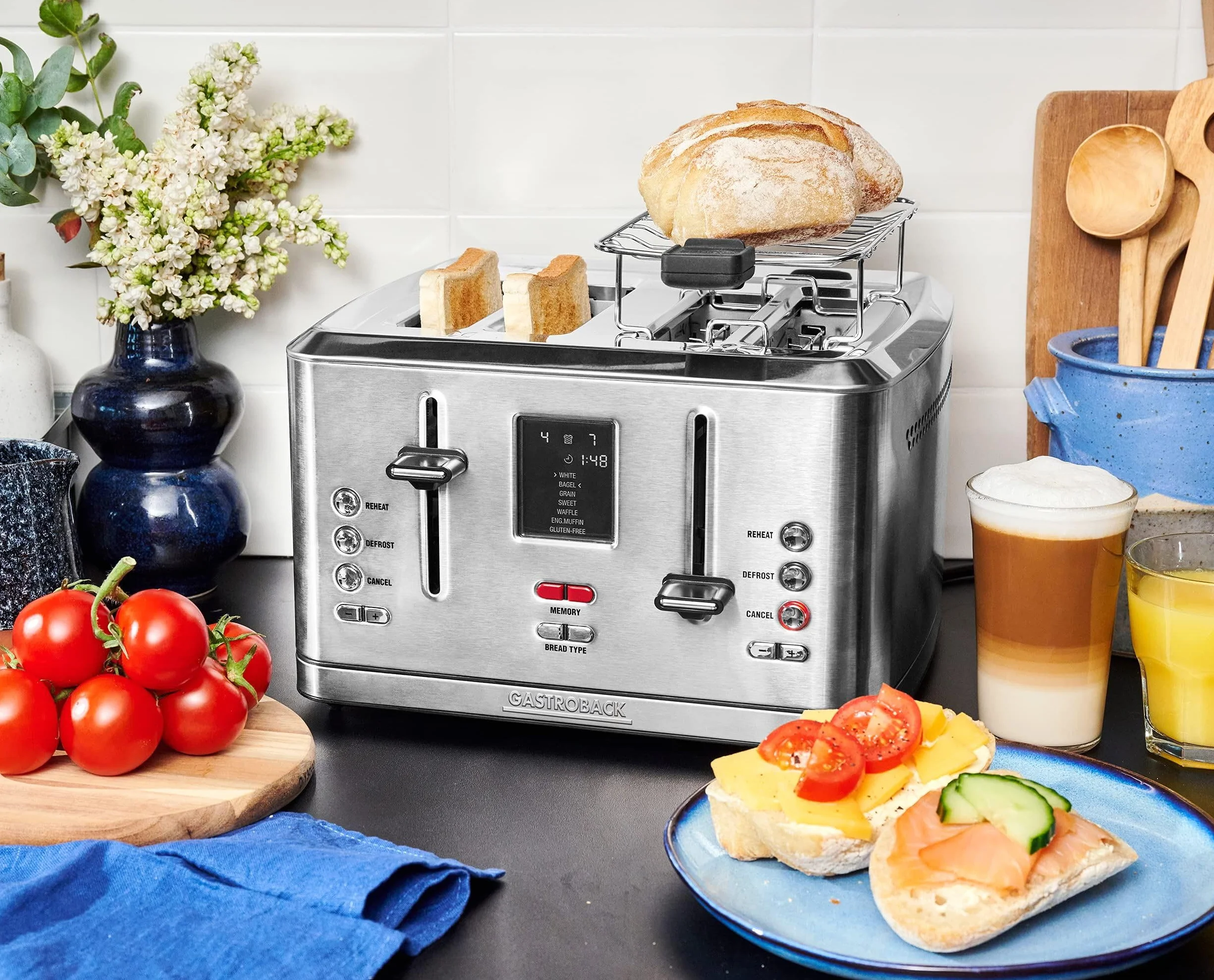 GASTROBACK toster cyfrowy 4S 4 kromki 950 W stal nierdzewna srebrny
