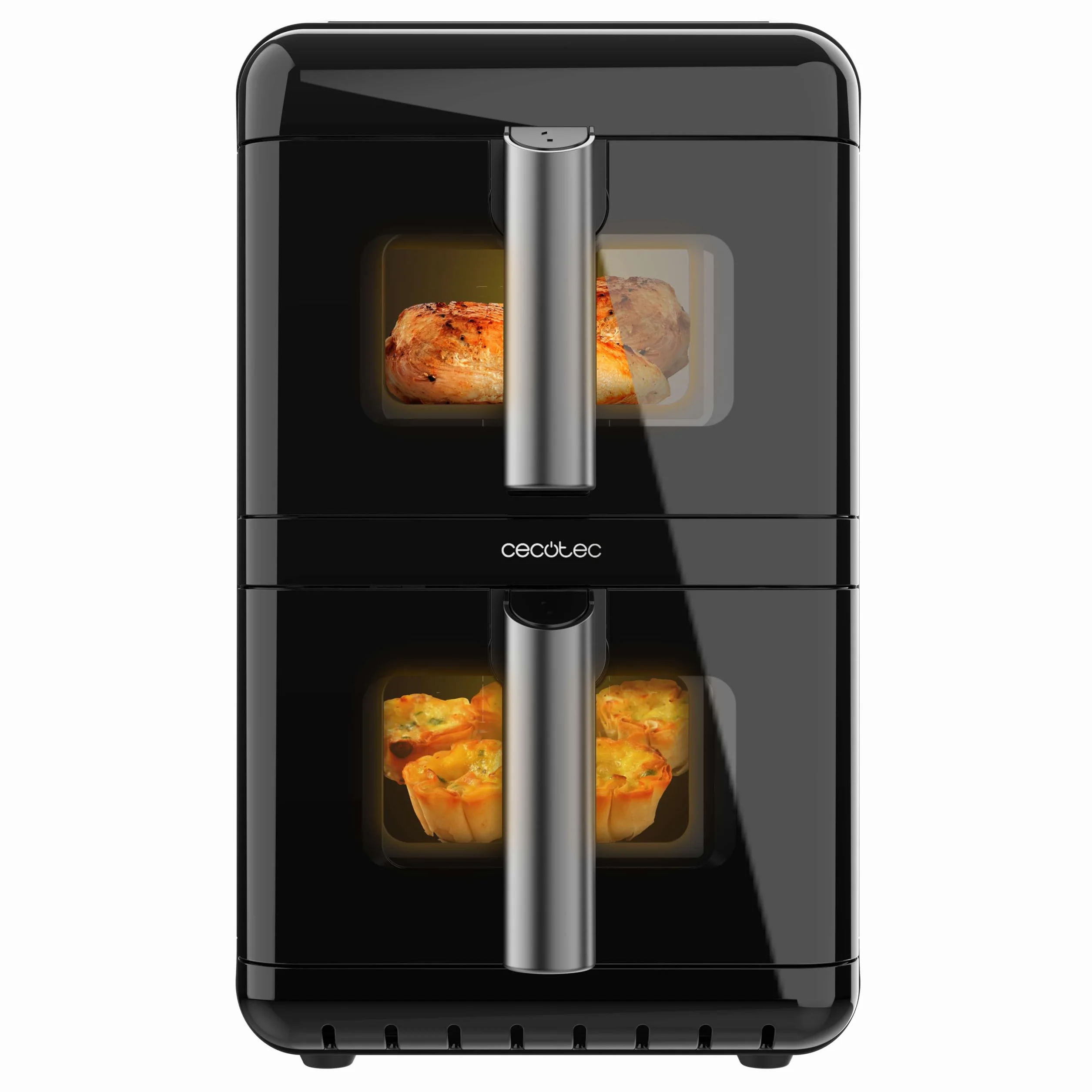 Cecotec Bezolejowa frytkownica powietrzna - Air Fryer 12L Cecofry DuoLevel 12000 Window. 2900W, 2 zbiorniki 6L, synchronizacja, 10 menu, temperatura 40-200ºC, górne okno, kolorowy panel dotykowy