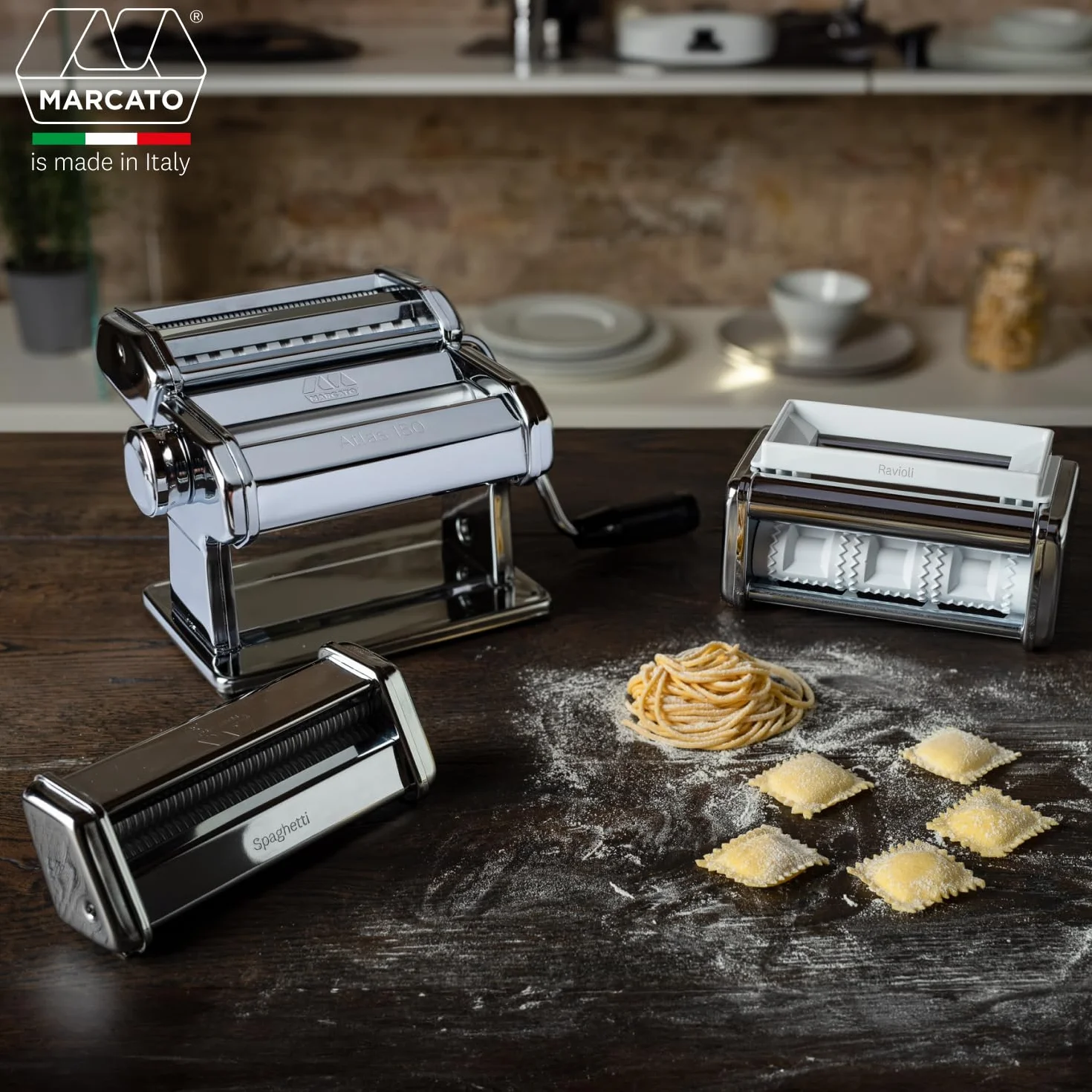Marcato Gs-Pastaset Maszynka do Makaronu, Srebrny, 20 x 20,7 x 15,5 cm