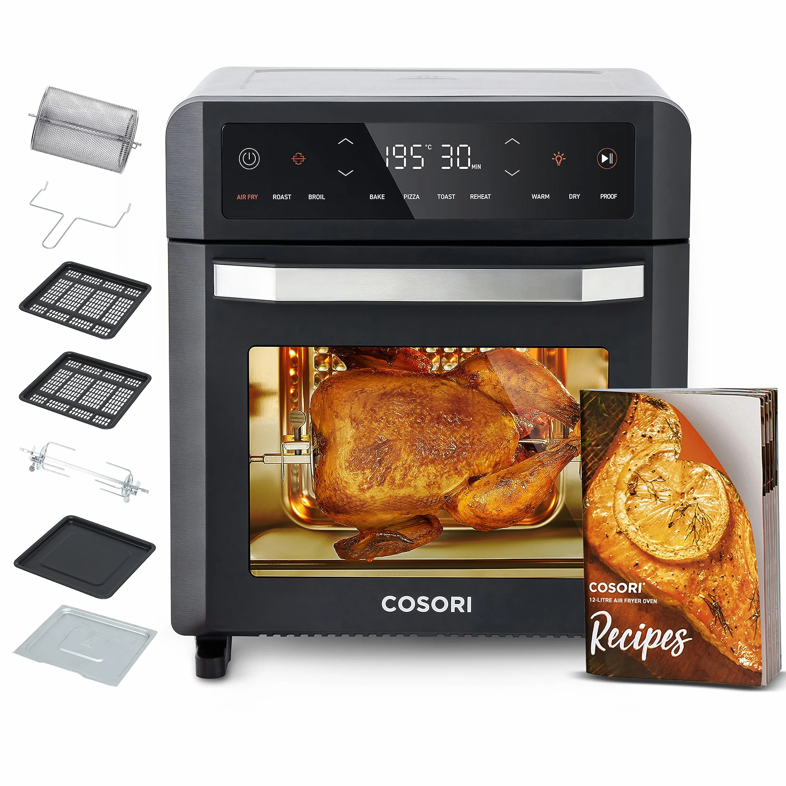 COSORI Frytkownica na gorące powietrze 12 l 11 funkcji Airfryer XXL piec na gorące powietrze mini piekarnik książka z przepisami