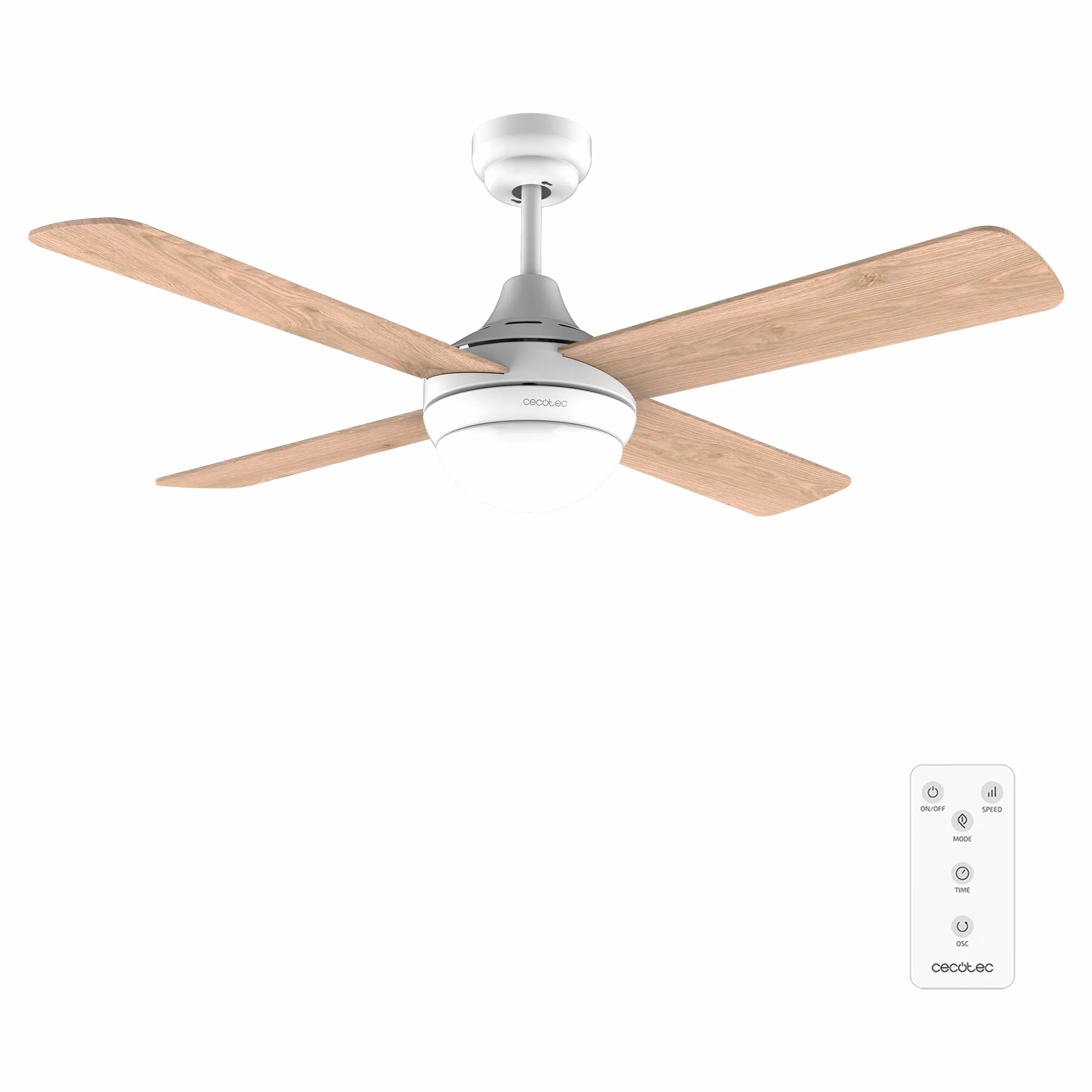 Cecotec Energysilence Aero 4250 DC wentylator sufitowy, 40 W, silnik DC, średnica 42" z 4 odwracalnymi ostrzami, światło LED, pilot zdalnego sterowania, timer, 6 prędkości