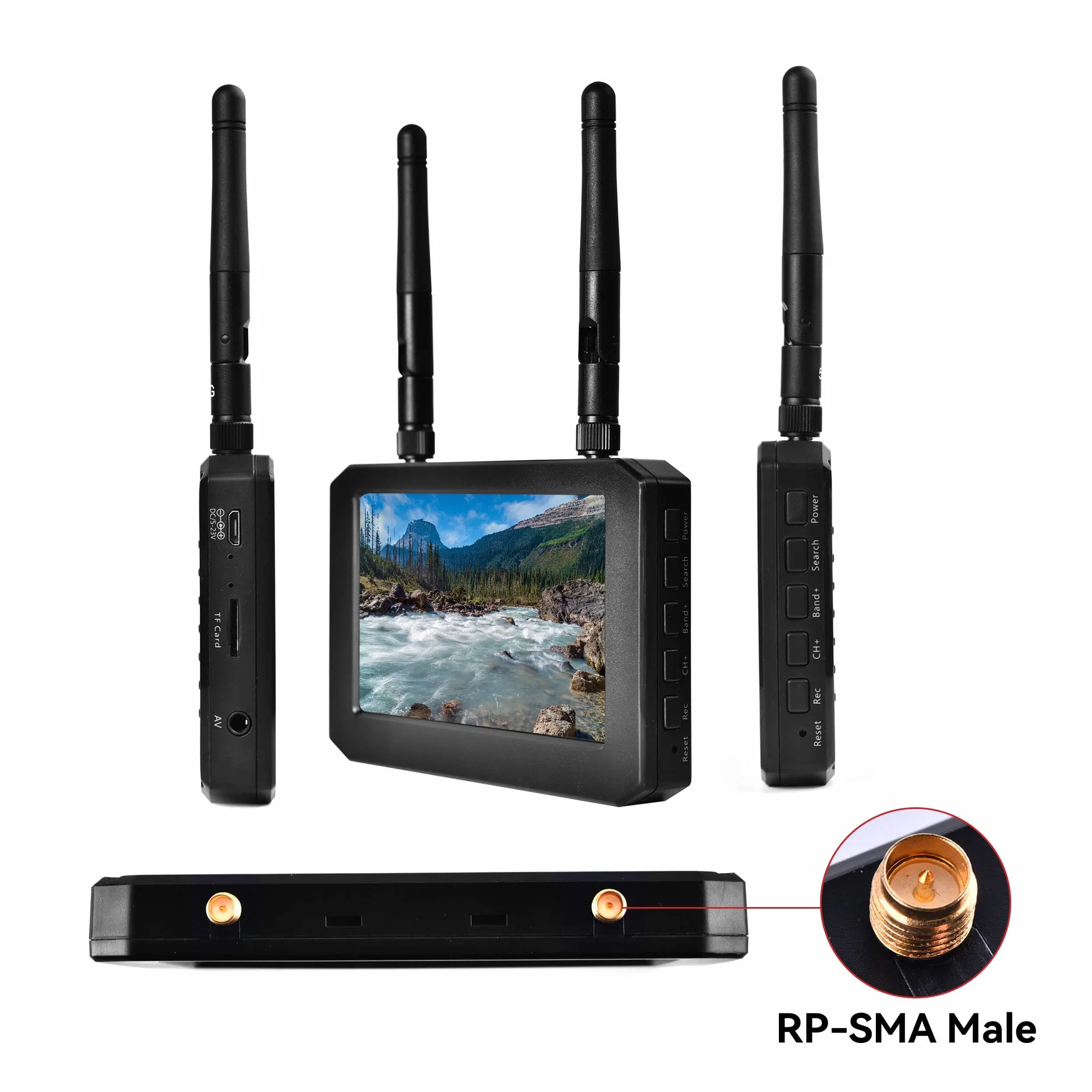 Monitor FPV - wyświetlacz 5,8 GHz 4,3 cala z odbiornikiem DVR 40CH, ekranem IPS, wbudowaną baterią do drona RC Hobby FPV, samochodu, gogle