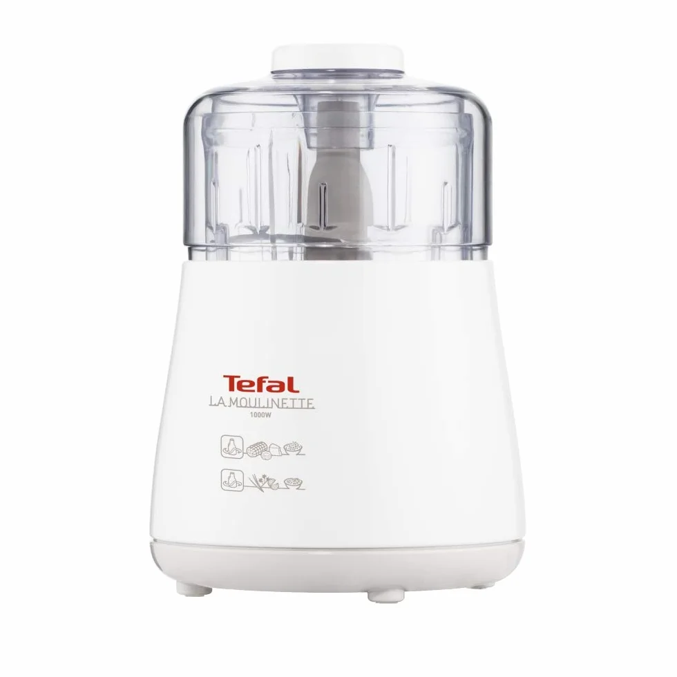 Tefal La Moulinette, elektryczny rozdrabniacz, 1000 W, 500 ml, schowek na kabel, 4 funkcje: rozdrabnianie, miksowanie, mielenie, DPA130, biały
