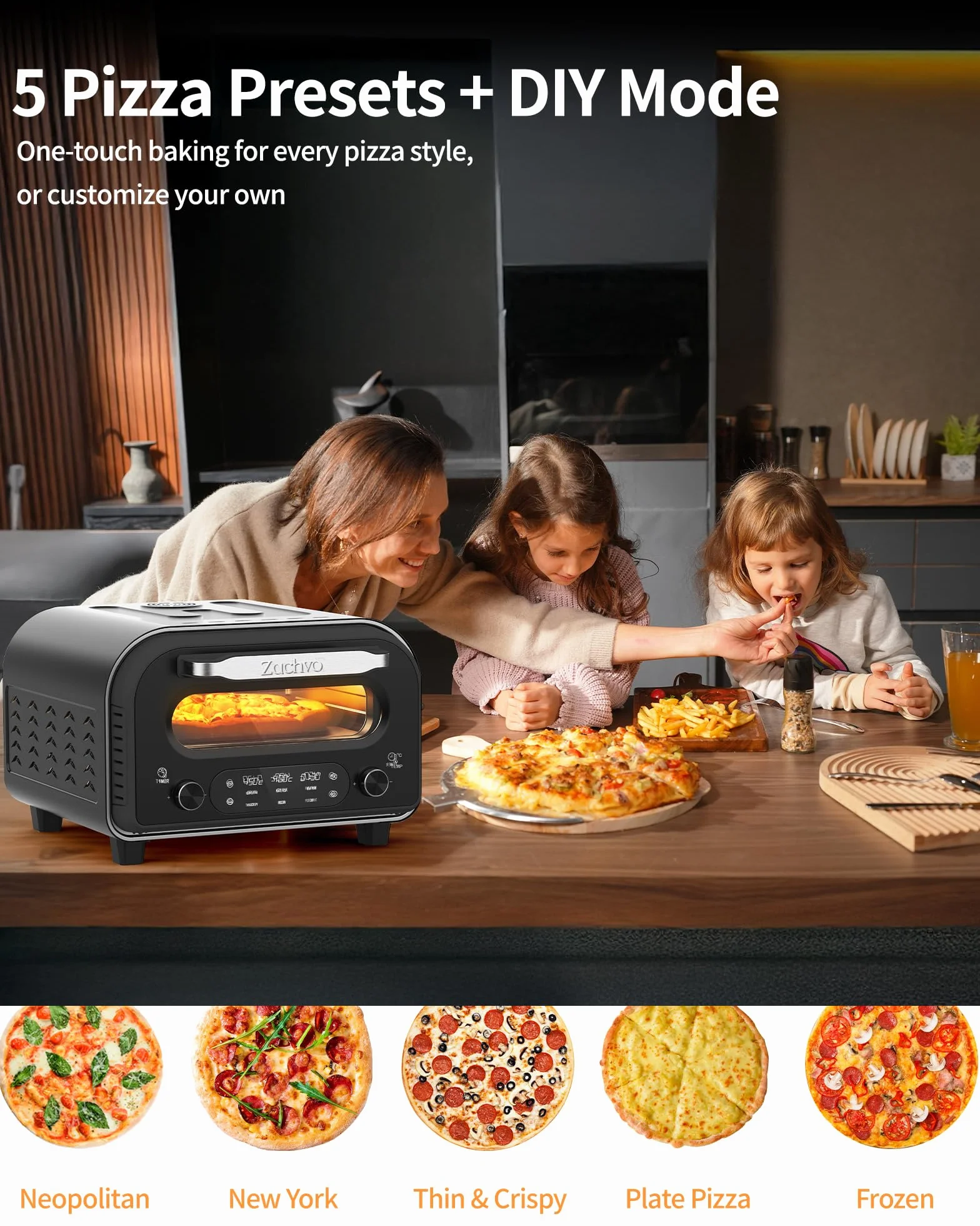 Elektryczny piekarnik do pizzy 450°C stal nierdzewna 32 cm timer 1-60 min
