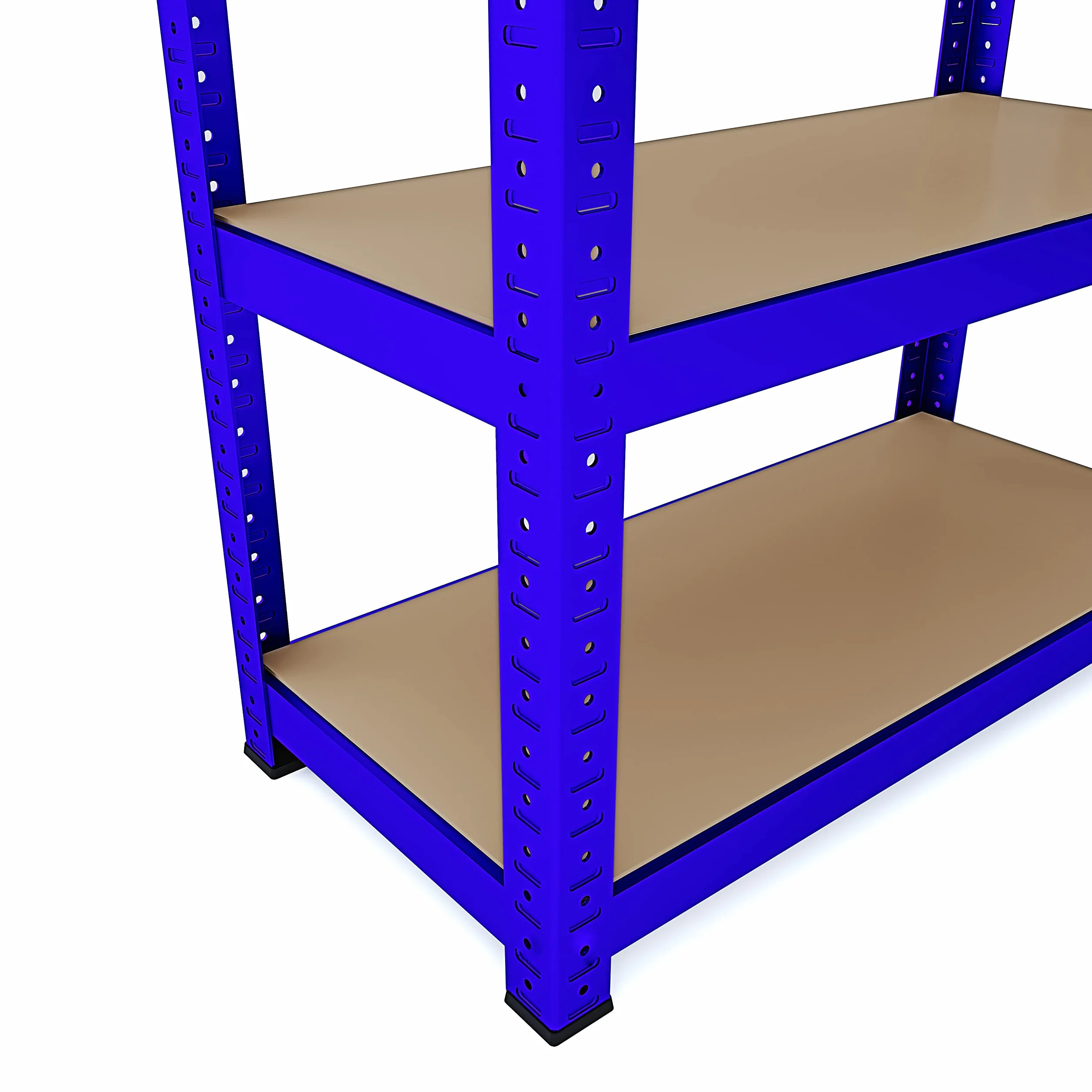 2 Półki Metalowe I MDF Półki o wysokim przepływie do 875 kg Z 5 Regulowanymi Półkami Idealny Do Garażu Warsztat Piwnica Szopa Magazyn Modułowa Projekt 180 x 90 x 40 cm (Niebieski)