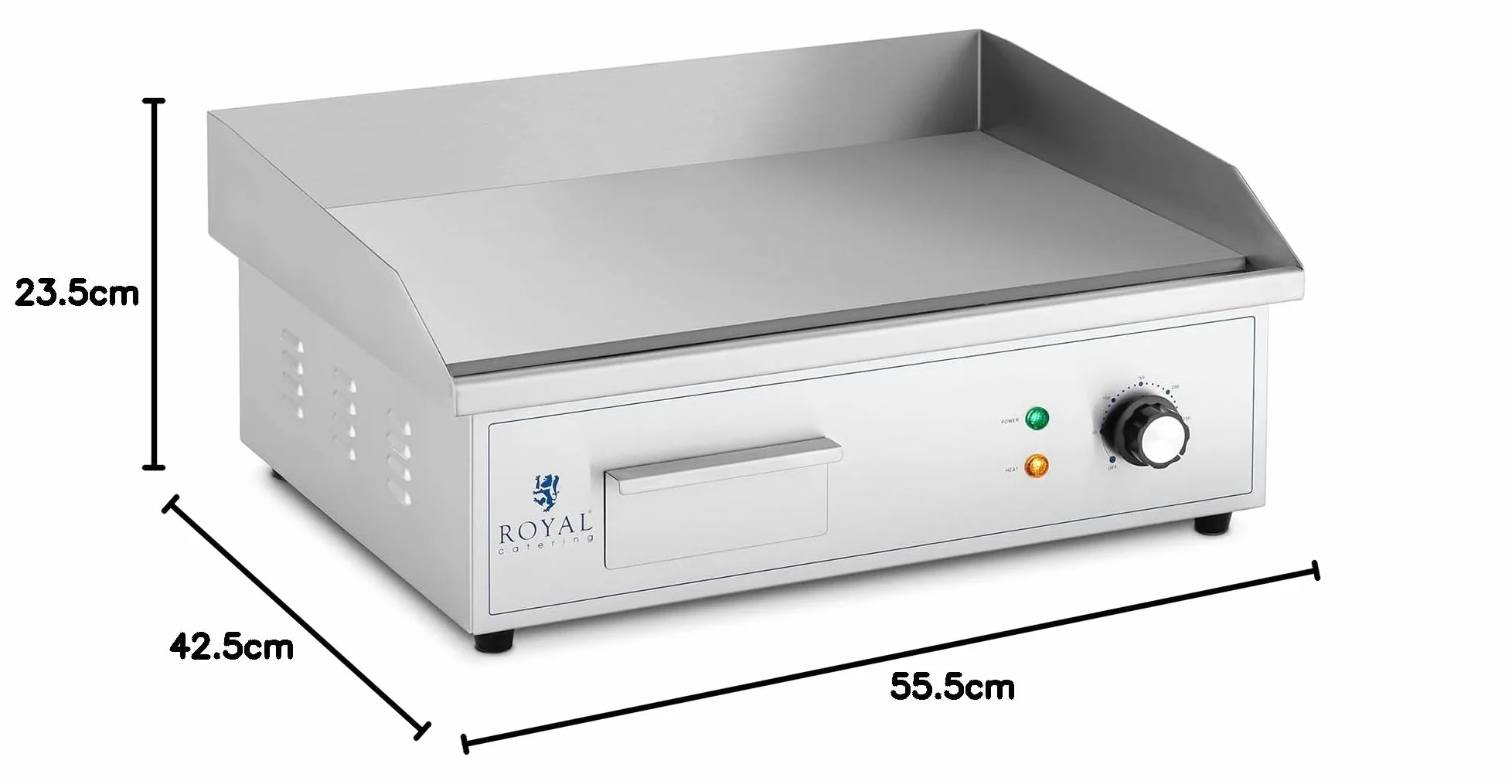 Royal Catering RCPG42-S elektryczna płyta grillowa 3000 W 530 x 350 mm gładka