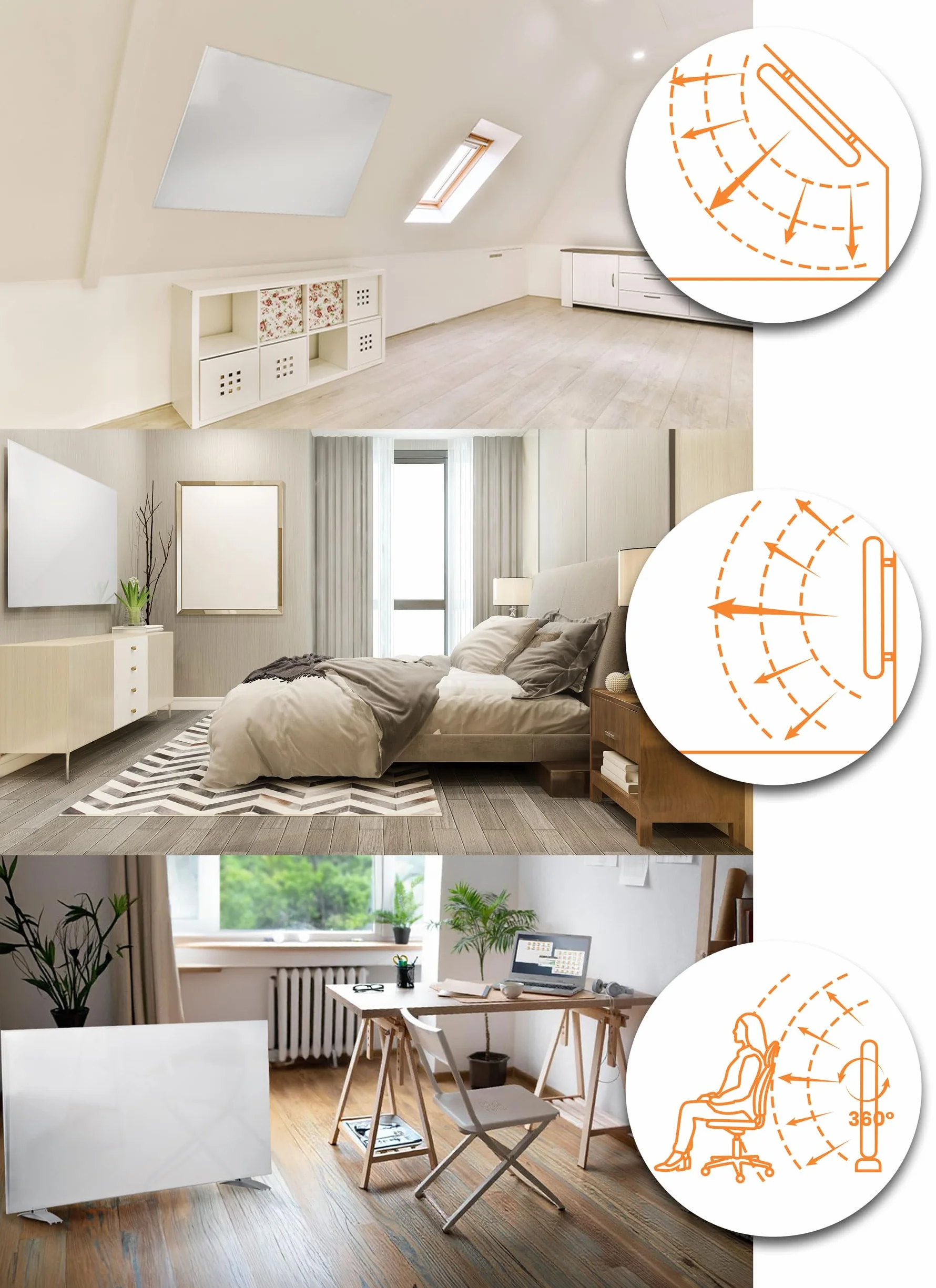 Berdsen Grzejnik na Podczerwień - Panel Grzewczy - 600 W - Szybkie Nagrzewanie - Panel Dotykowy - Pilot WiFi Aplikacja - Timer 1-9 h