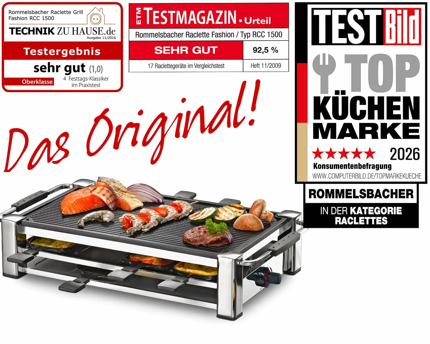 Rommelsbacher Rcc 1500 Raclette Grill Stołowy 1500 W Chrom Czarny