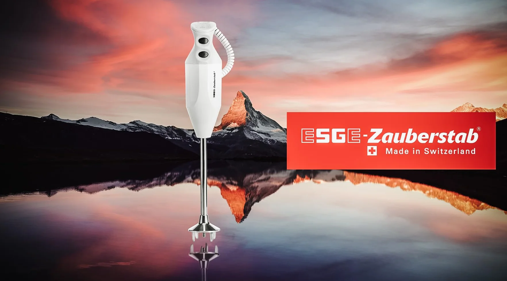 ESGE Zauberstab P 350 Profi, blender ręczny biały wraz z nożem wielofunkcyjnym, do 22 000 obr./min, 90880, biały/szary