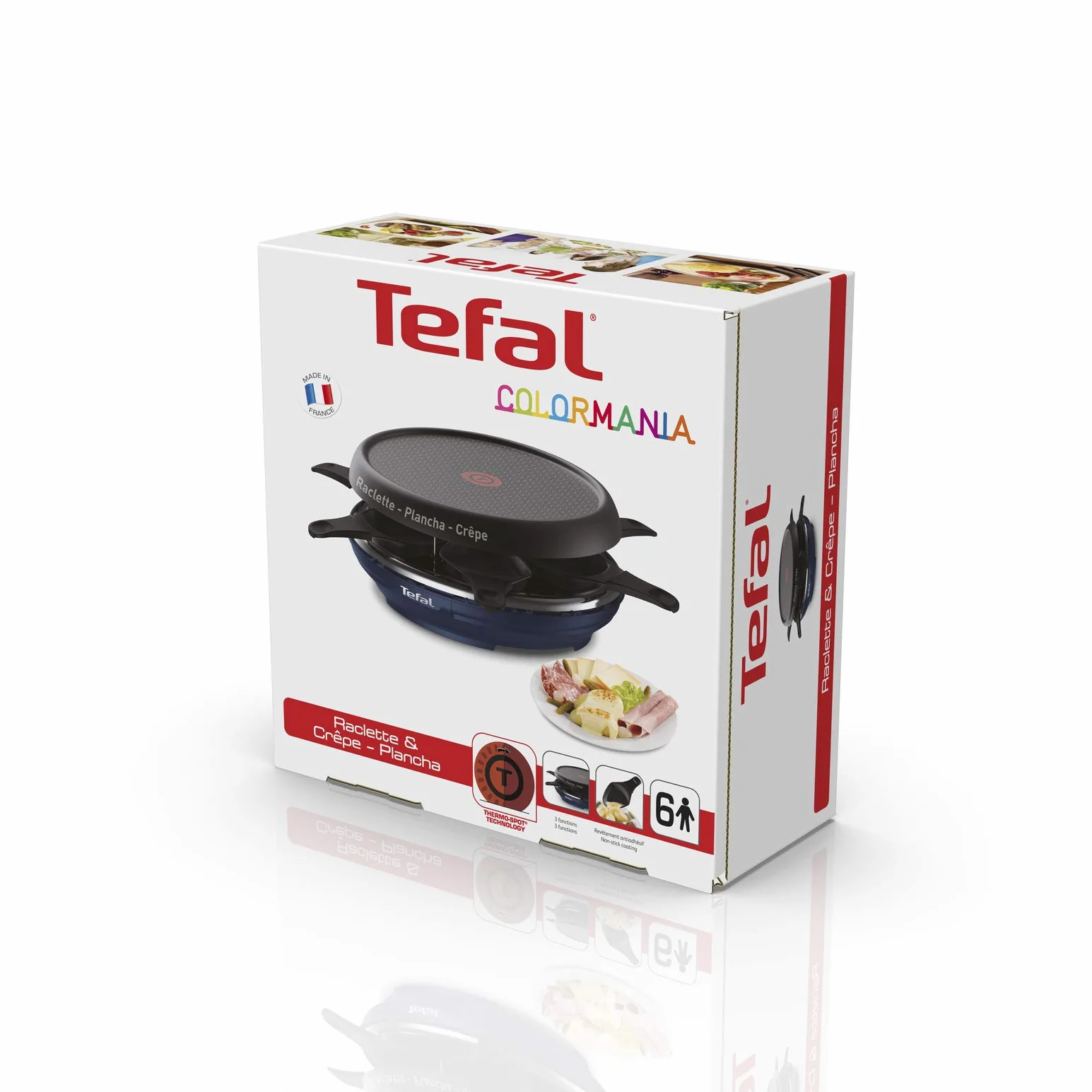 Tefal Neo Deco RE12A4 Raclette Elektryczna 850 W 6 Osób Czarna Niebieska