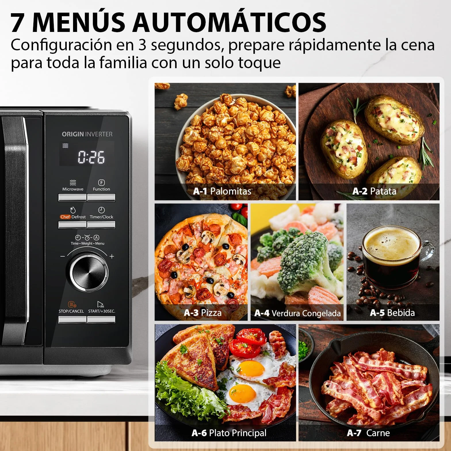 Toshiba 3 w 1 Origin Inverter kuchenka mikrofalowa z grillem 25L 900W 1100W MW3 czarny