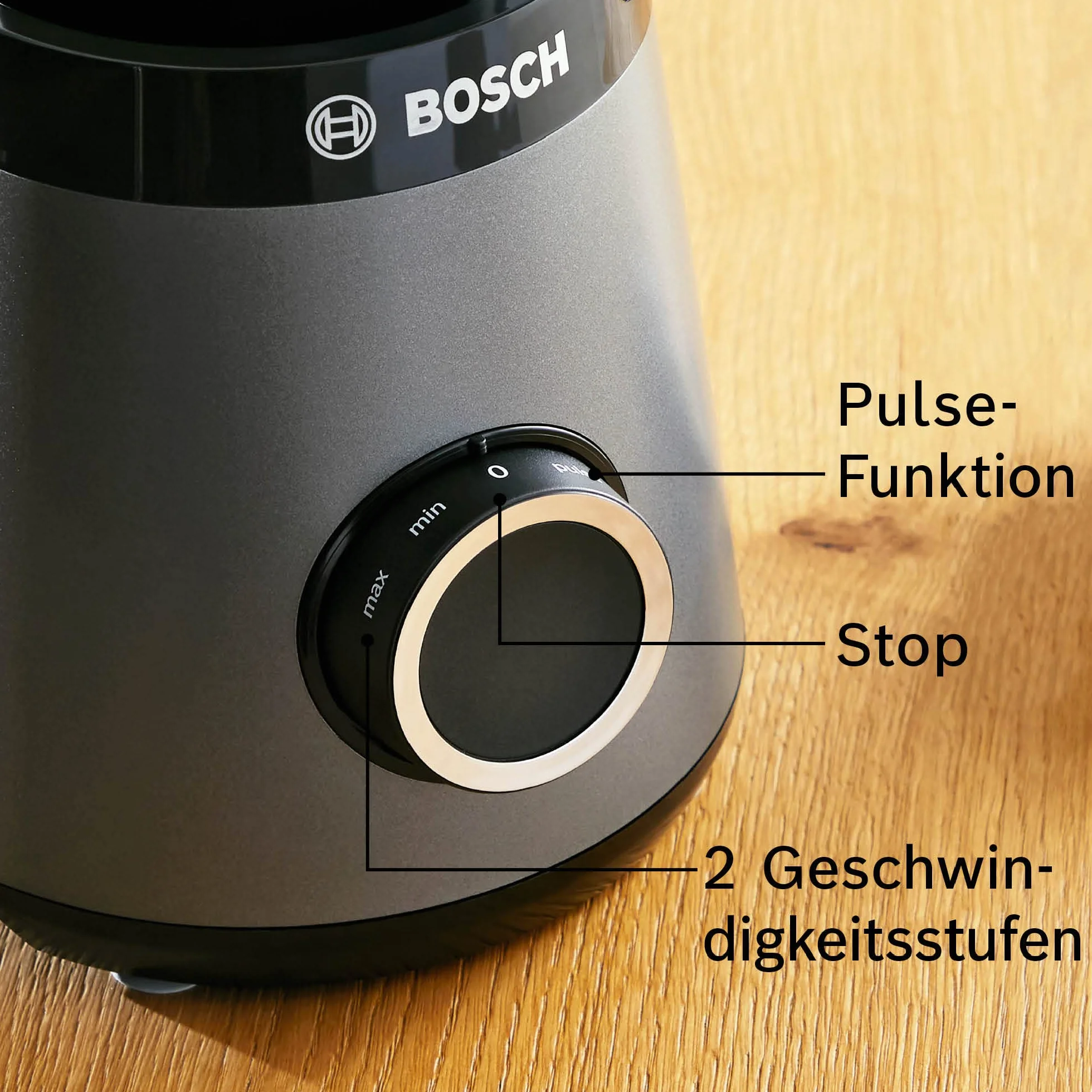 Bosch Blender Kielichowy MMB6172SN VitaPower Serie 4, 1,5 l, 1200 W, Srebrny