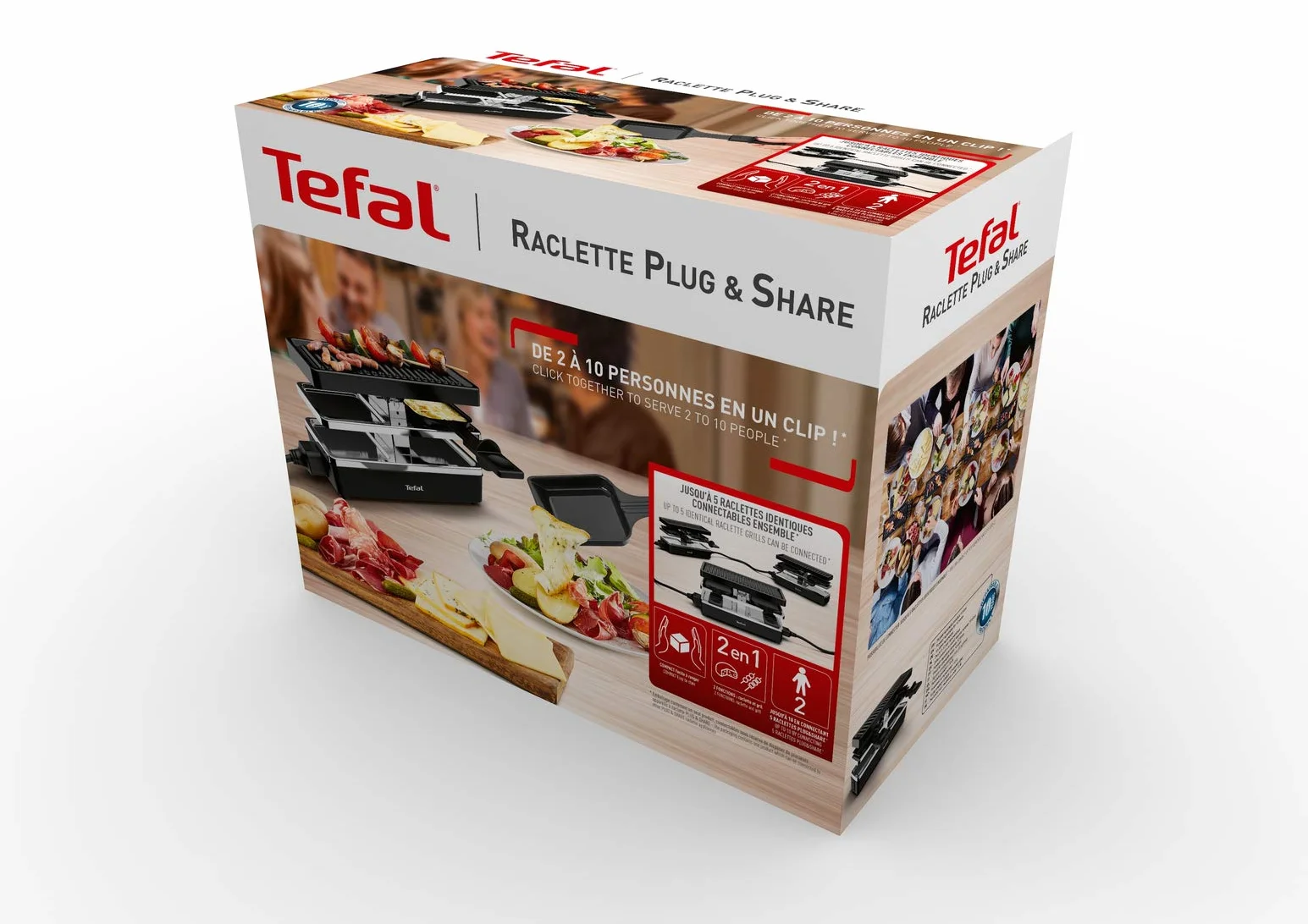 Tefal Przyrząd do rakli 2-osobowy modułowy Plug & Share YY5249FB czarny