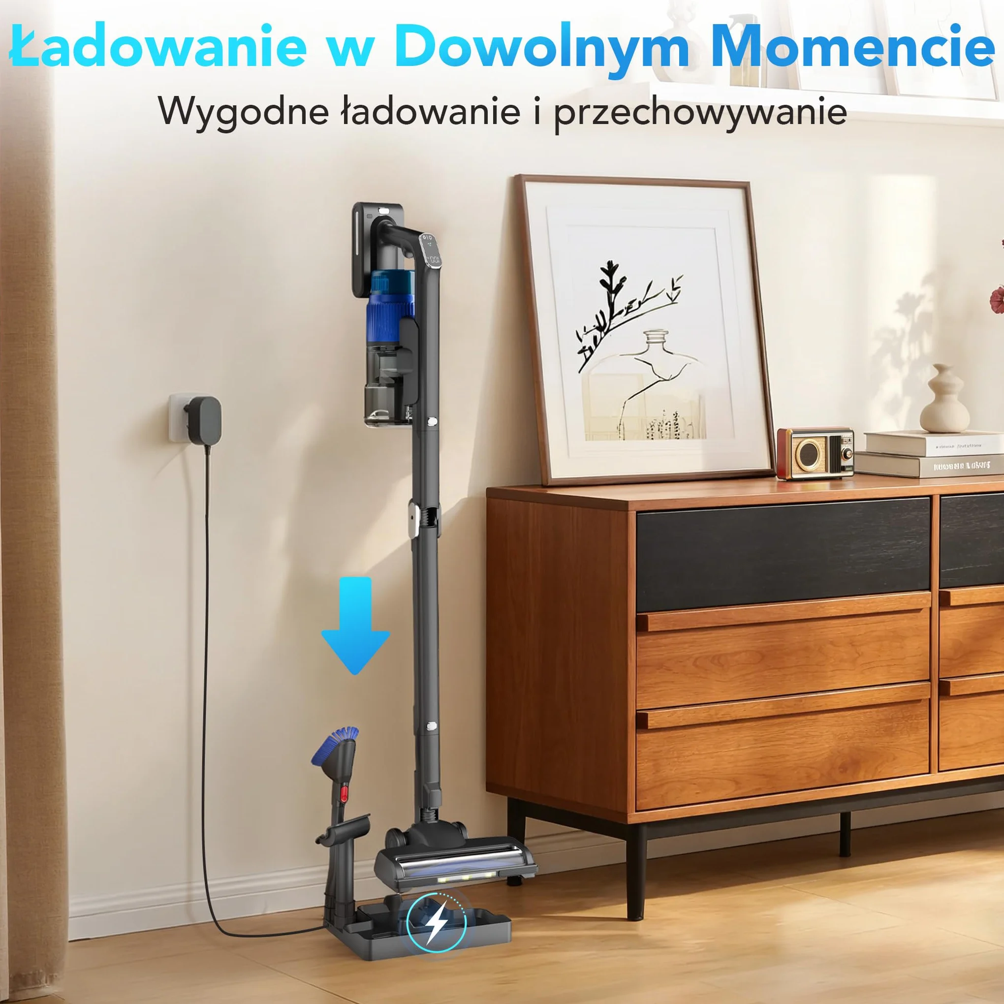 Greenote GSC80 Bezprzewodowy Odkurzacz Pionowy 45KPa 600W 60 Min Składana Rura