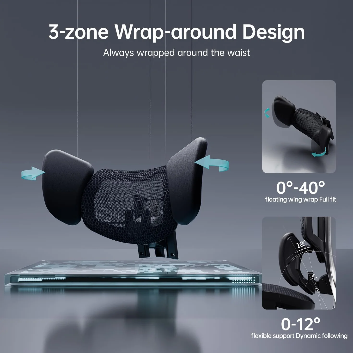 Hbada E3 Ultra Ergonomiczny Fotel Biurowy - Dynamiczne 3-Strefowe Wsparcie Lędźwiowe, Mechaniczne Podłokietniki 360°, Regulowany Zagłówek 4D, Wysokiej Jakości Siatka Mesh, Czarny