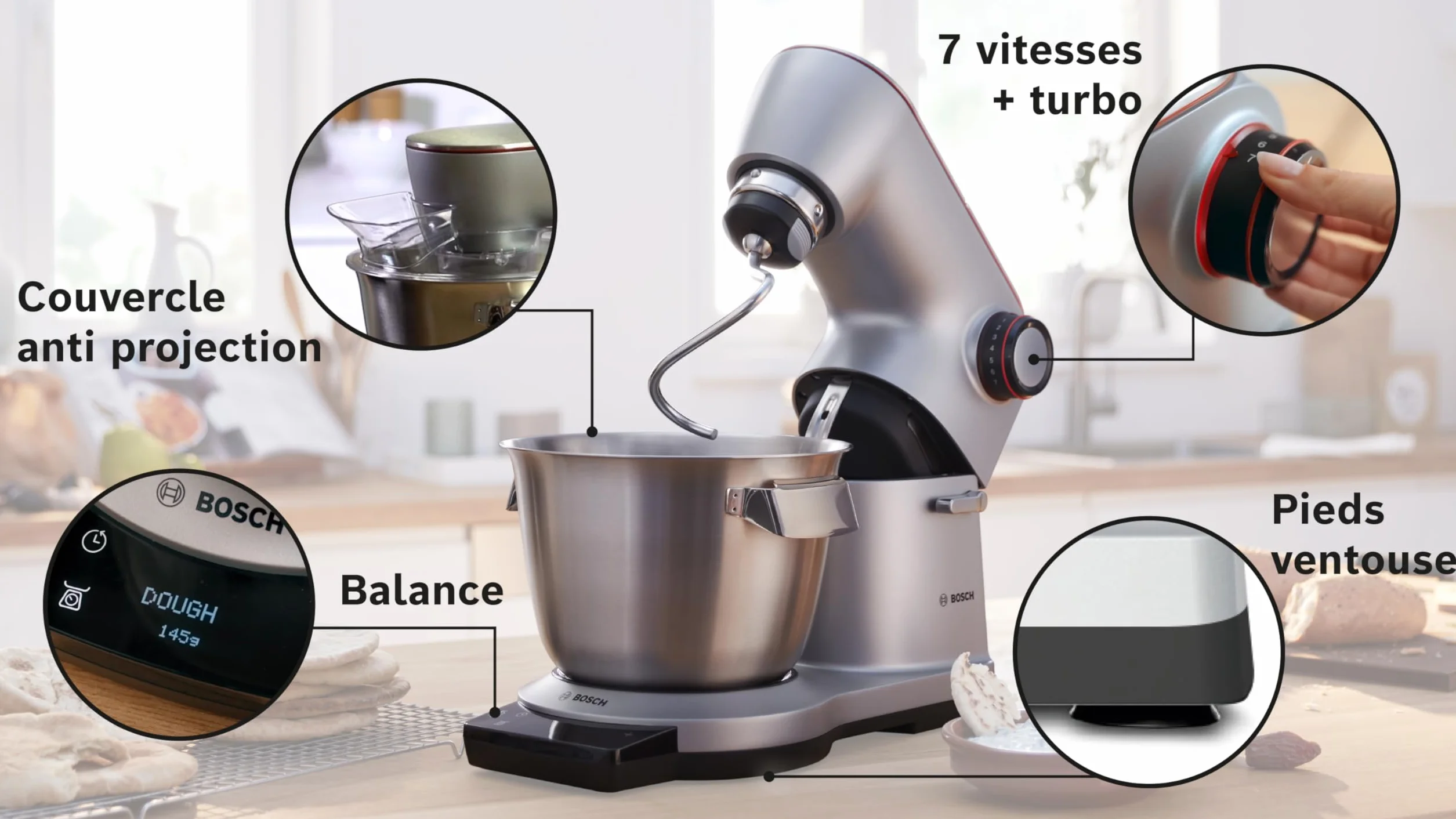 Bosch MUM9AX5S00 Optimum Robot Kuchenny 1600 W 5,5 l Srebrny