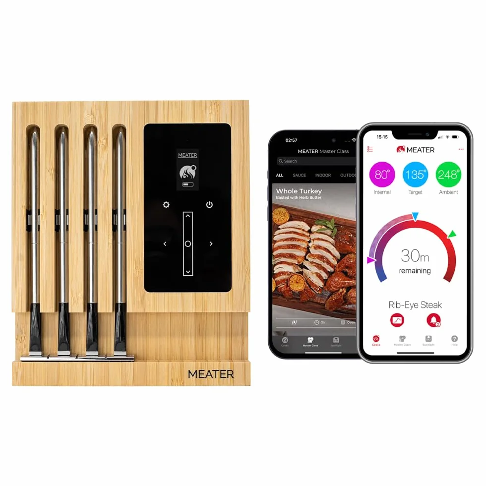 MEATER Block | Bezprzewodowy inteligentny termometr do mięsa, do Piekarnika Grila Kuchni Wędzarni Rożna z łącznością cyfrową Bluetooth i WiFi
