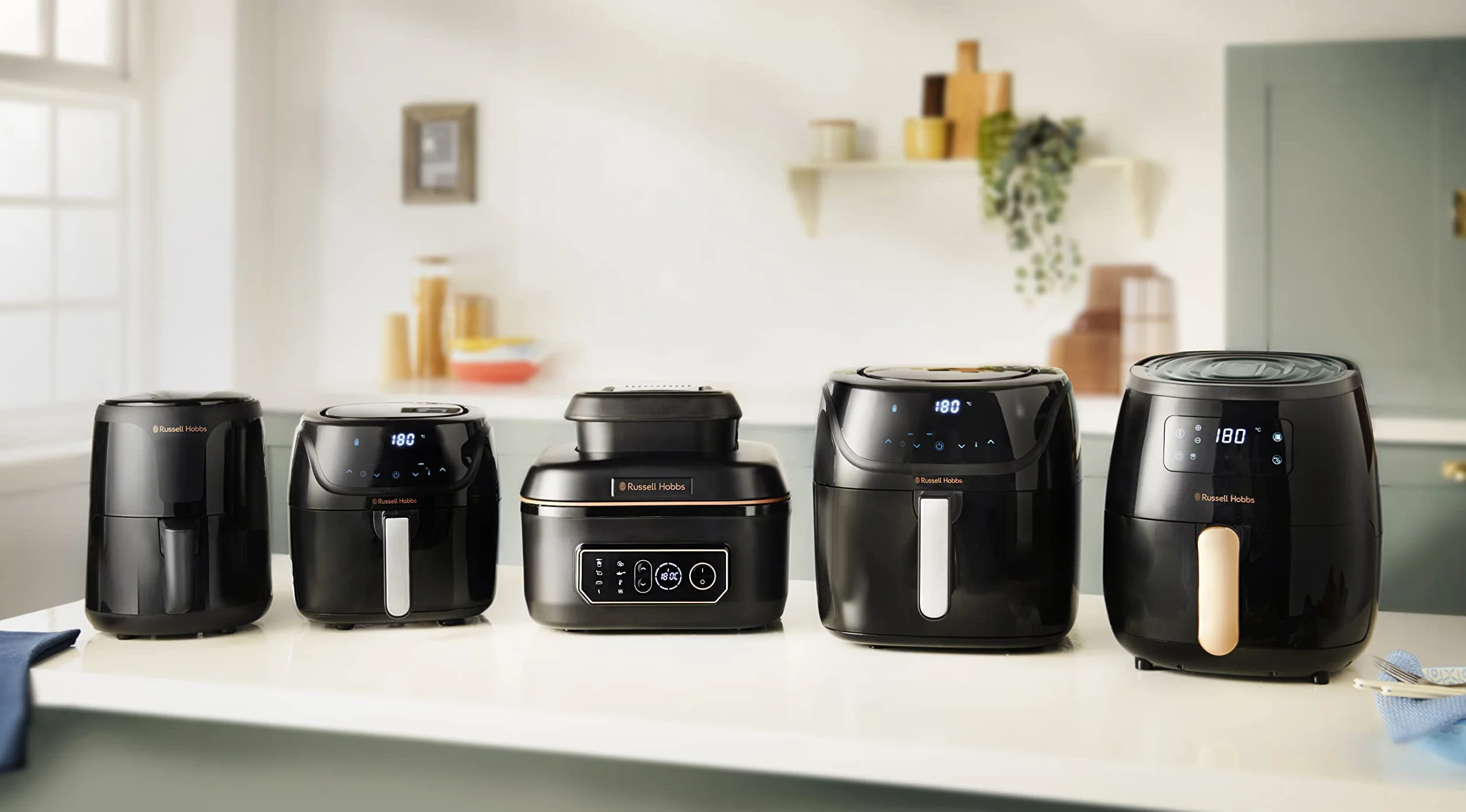 Russell Hobbs Frytkownica beztłuszczowa XL 5,5L [Air Fryer / Grill / Multicooker] Rapid Air (można myć w zmywarce, grzanie górne i dolne, wolnowar, pieczenie, mrożona pizza Ø 30cm) SatisFry 26520-56