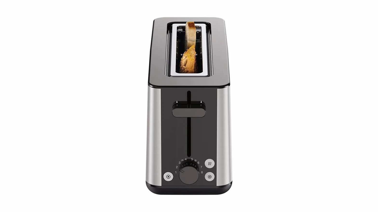 Braun Toster PurShine HT 1610 BK, 25 cm szczelina, 8 stopni opiekania, funkcja podgrzewania i rozmrażania, nasadka na bułki, taca na okruchy, 1030 W, czarny