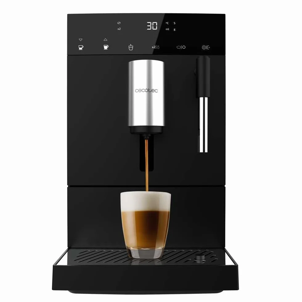 Cecotec Kompaktowy ekspres do kawy do espresso Cremmaet Steam. 1350 W, 19 bar, system termobloków, zbiornik na kawę ziarna 150 g z młynkiem i 1,1 l wody, kompaktowy z parownikiem