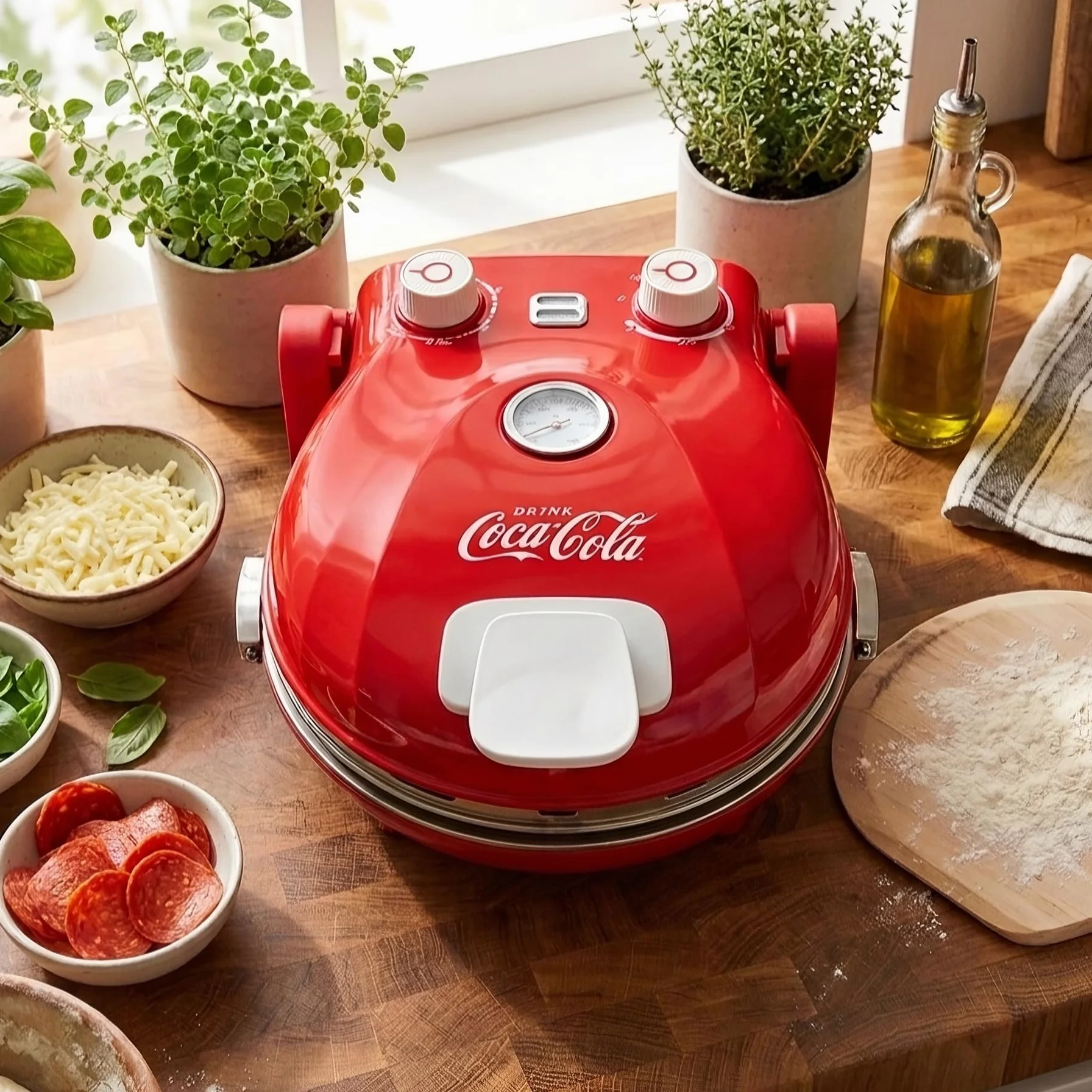 Coca-Cola piec do pizzy elektryczny do zabudowy 400°C kamień 30 cm SPM-800CC