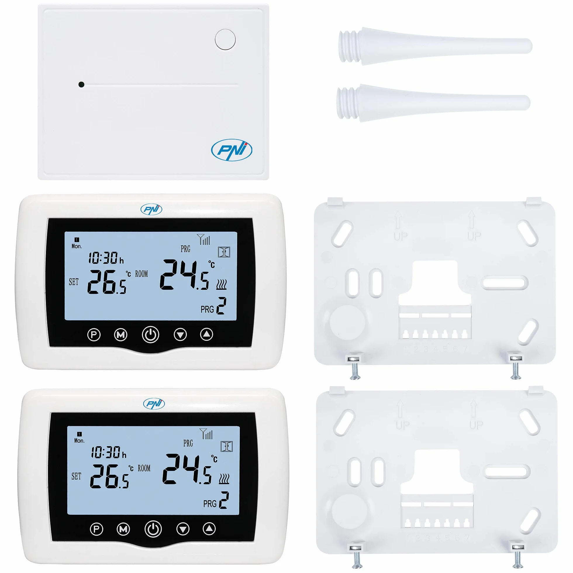 Inteligentny termostat PNI CT400 bezprzewodowy WiFi sterowanie 2-strefowe TuyaSmart histerezis 0,2°C