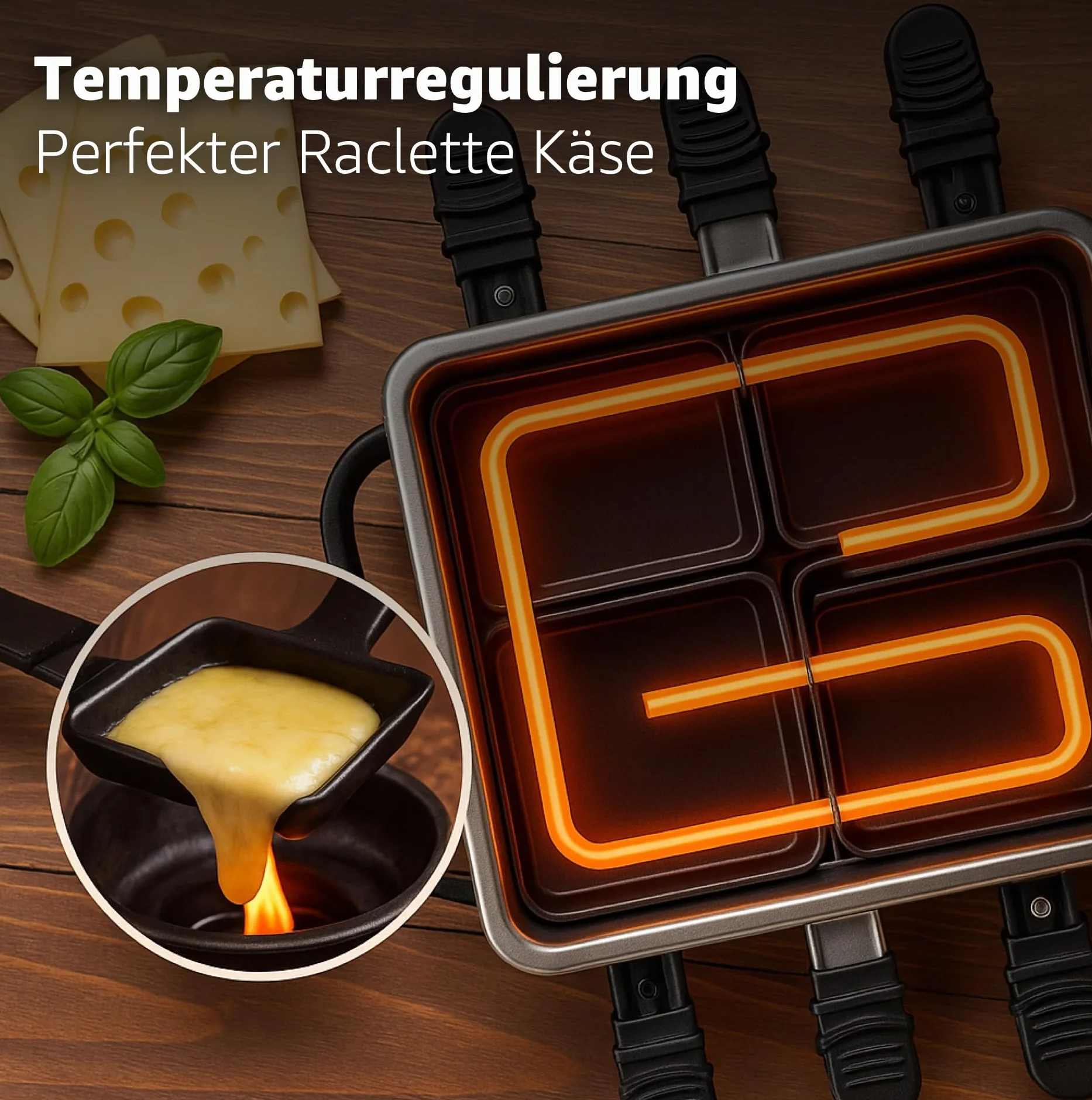 Zestaw do raclette 8-osobowy grill stołowy płyta grillowa płyta kamienna z powłoką zapobiegającą przywieraniu