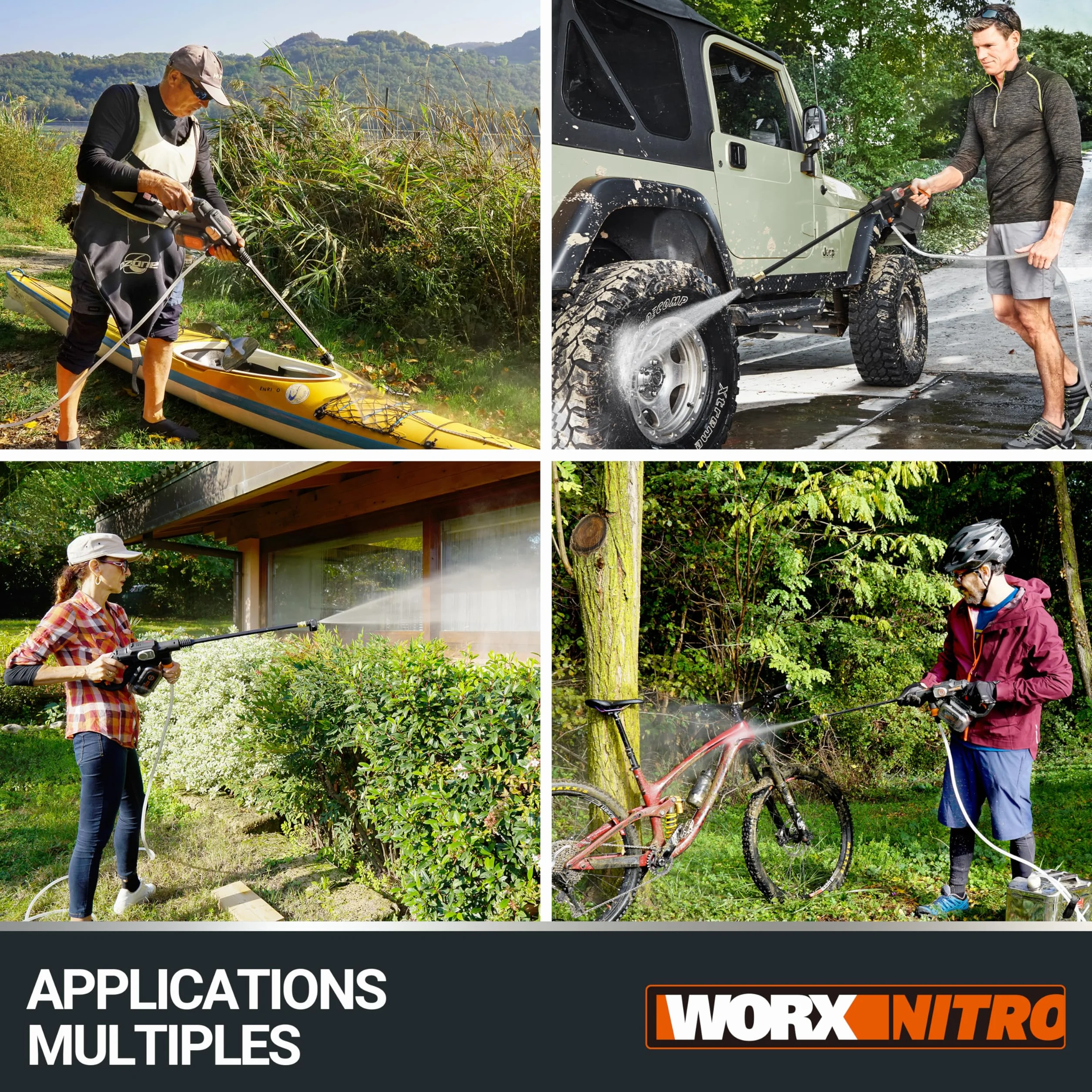 Hydroshot 20 V MAX myjka ciśnieniowa | WORX Nitro | PowerShare | czyszczenie tarasów i mycie samochodów | maks. 56 barów | 220 l/h | łącznie z akumulatorem 4,0 Ah i ładowarką | WG633E