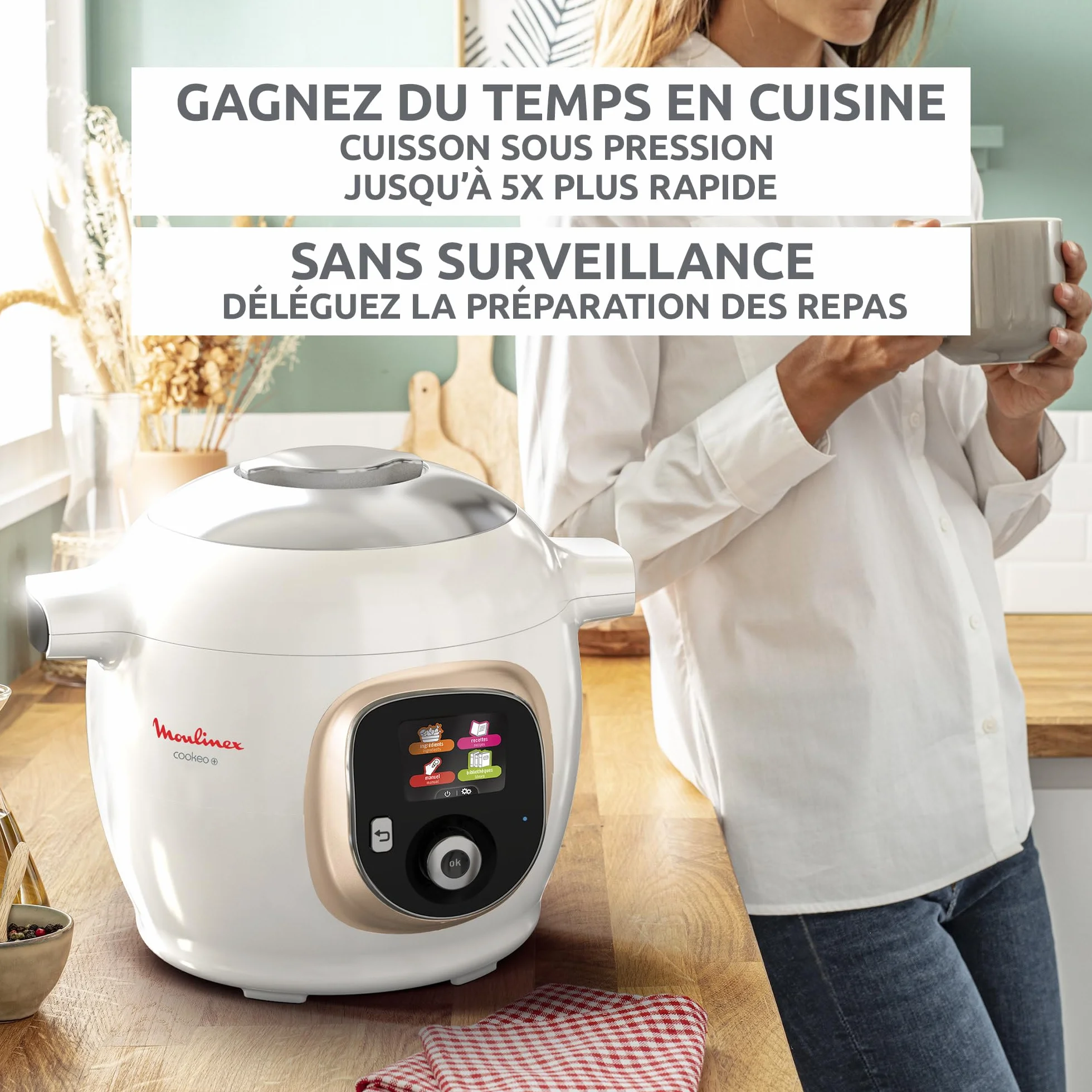 Moulinex Cookeo Inteligentny multicooker 6L 1600W 150 przepisów biały