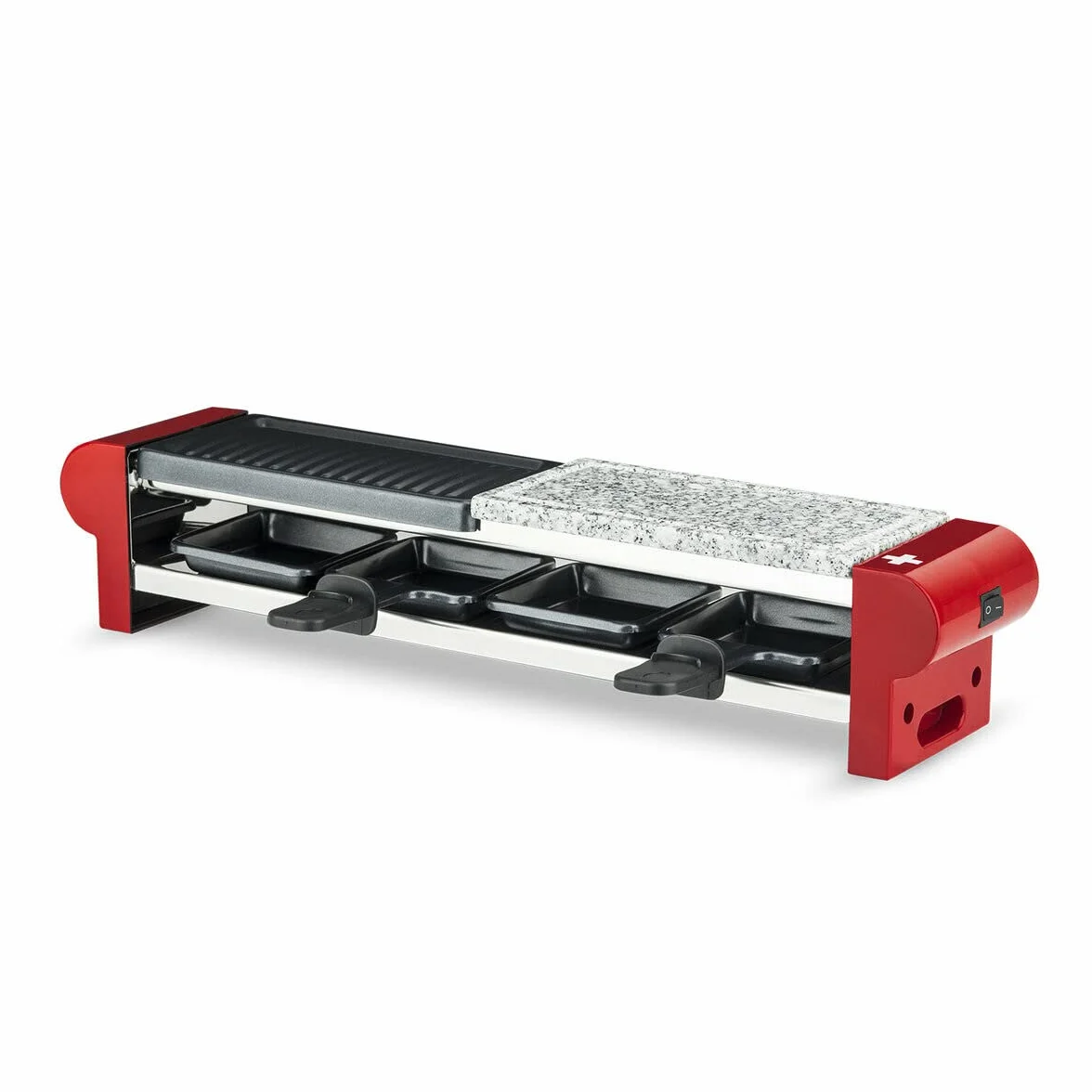 H.Koenig RP4 Raclette Grill Kamienny Płyta Grillowa 600 W Czerwony