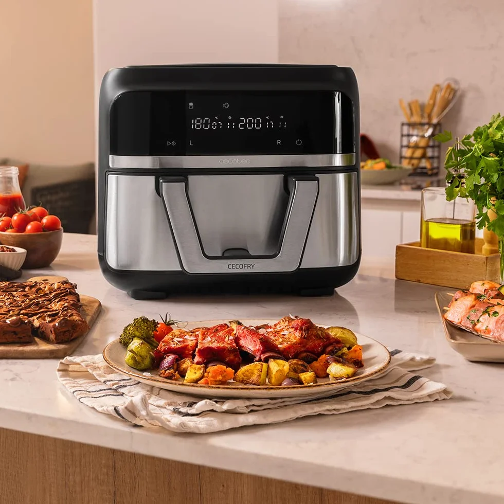 Cecotec Frytkownica na gorące powietrze Cecofry Dual 9000 9 l 2850 W podwójna regulacja temperatury