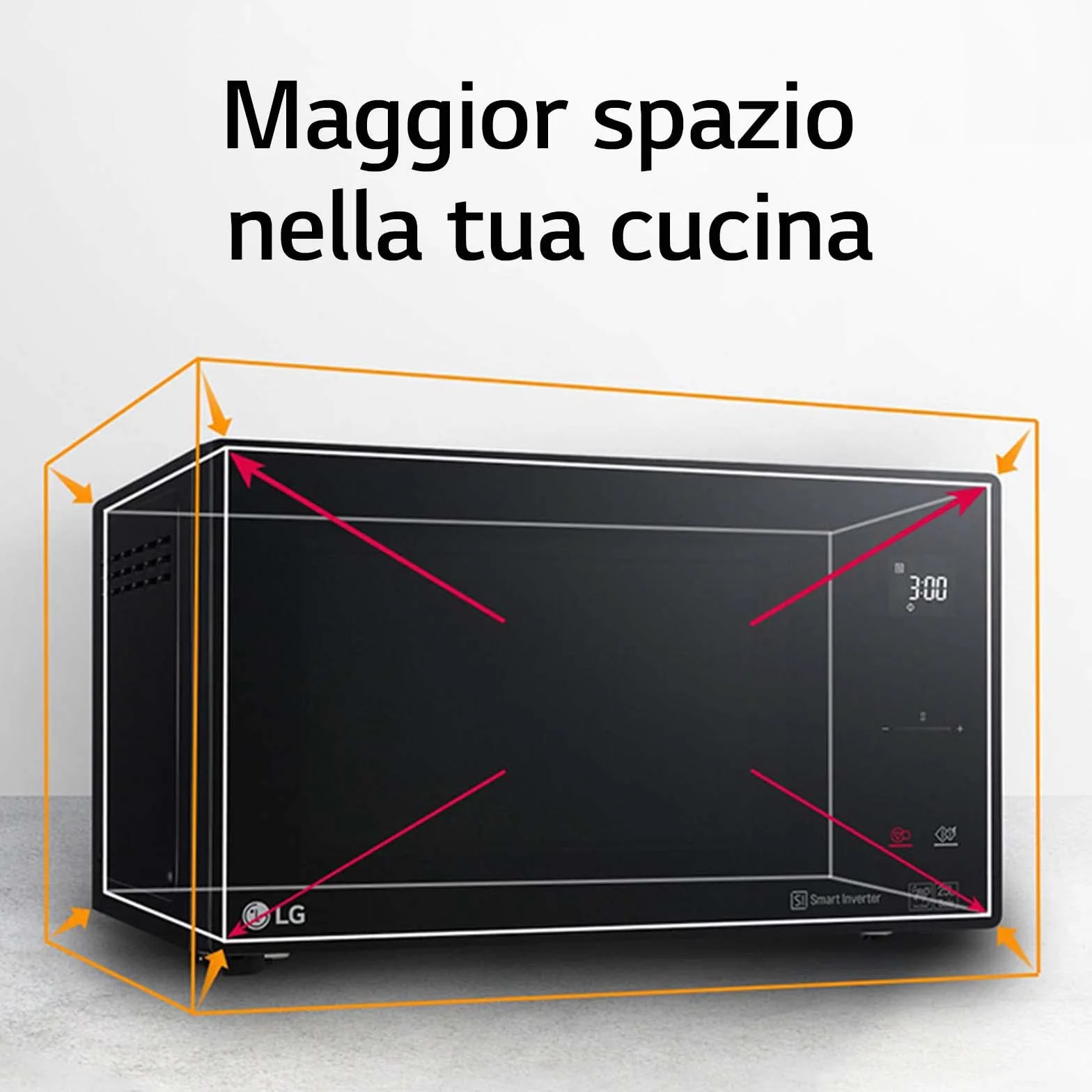 LG MH6336GIH Kuchenka Mikrofalowa z Inteligentnym Inwerterem i Grillem Kwarcowym, 23L, 1000W, Biała