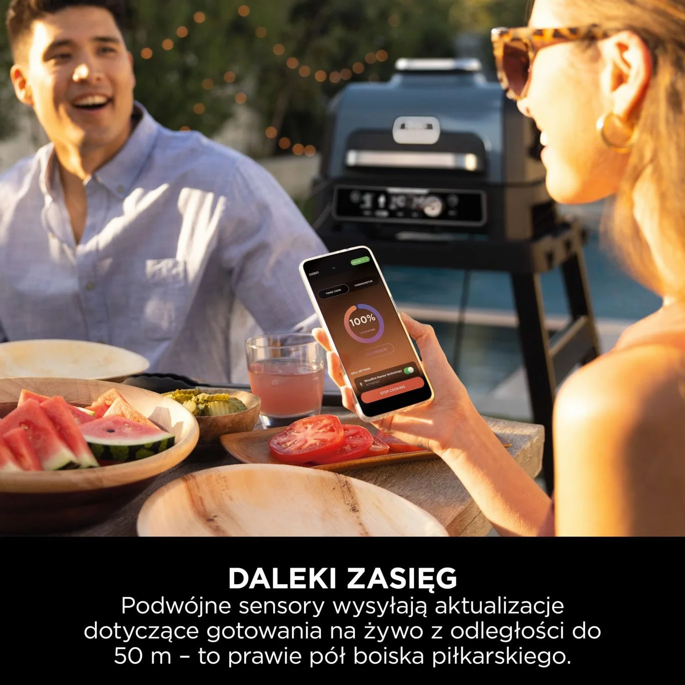 Ninja ProChef Bezprzewodowy Termometr do Mięsa, do Użytku na Zewnątrz i Wewnątrz, do Gotowania, Grillowania i Smażenia Beztłuszczowego, Wodoodporny, Zasięg Bluetooth 50 m, Bateriia na 30 h, WP100EU