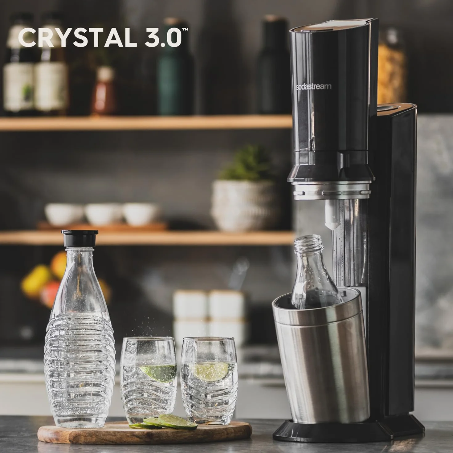 Sodastream Crystal 3.0 Saturator, Czarny, 45 cm
