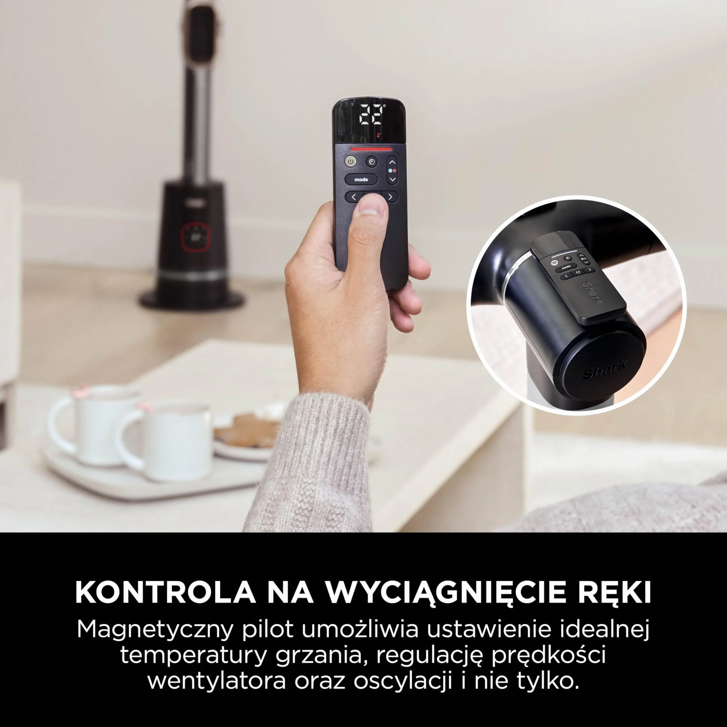 Shark TurboBlade Cool termowentylator podwójny wentylator nagrzewnica z pilotem czarny TH200EU