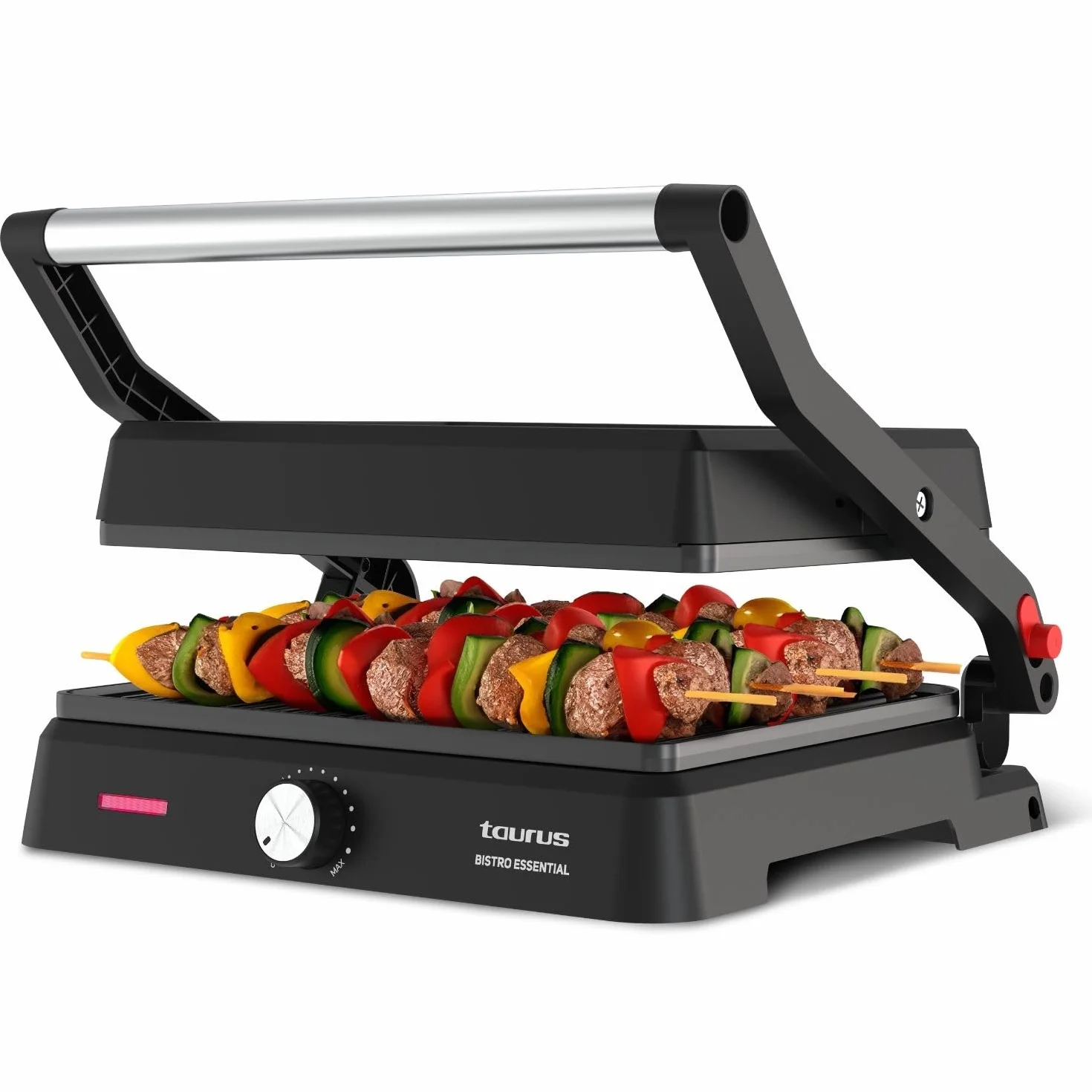 Taurus Grill i żelazko 2 w 1 2600 W Nieprzywierające płyty 29 x 23 cm Regulacja wysokości i przysłony 180°