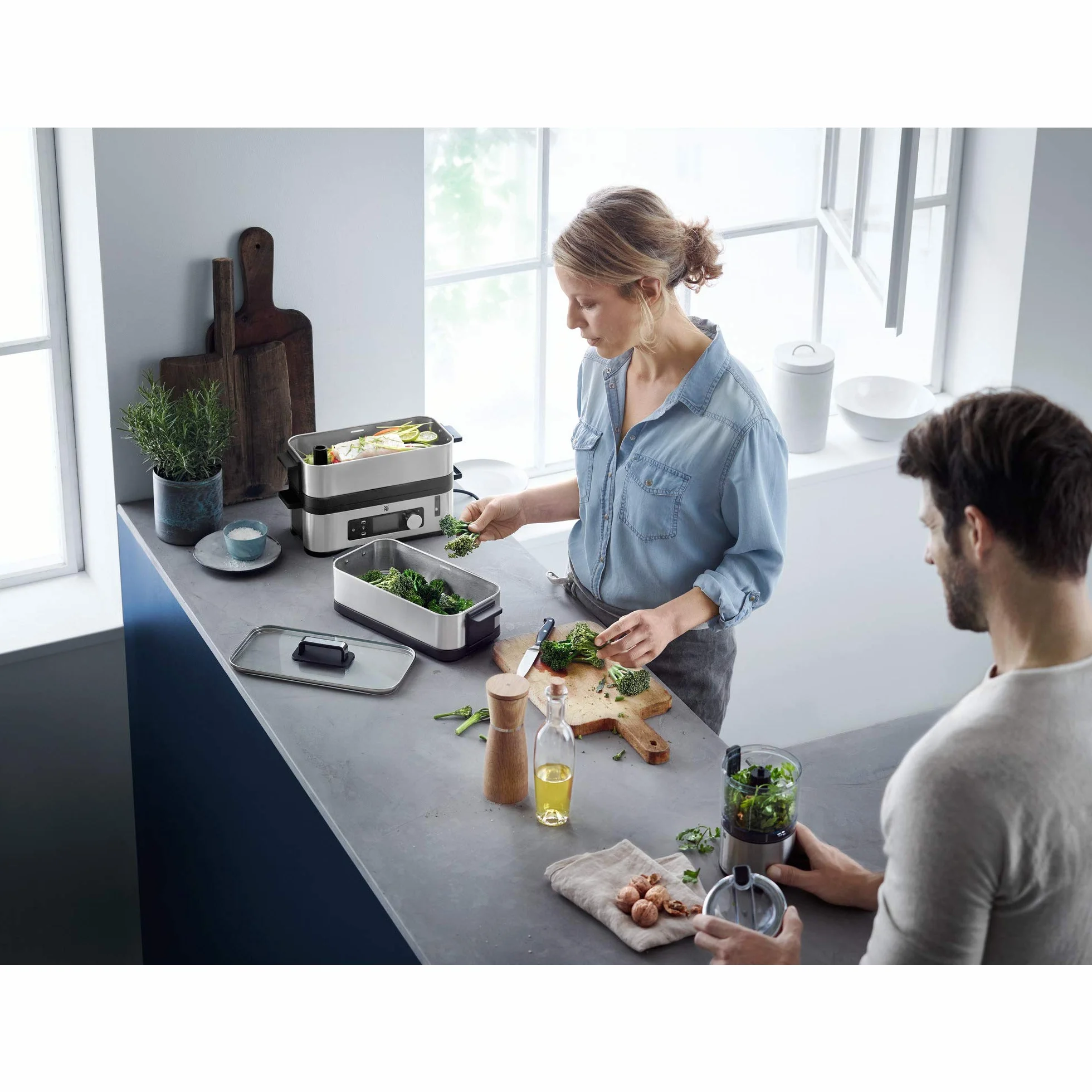 Wmf 415090011 Parowar, Czarny/Srebrny, 30L