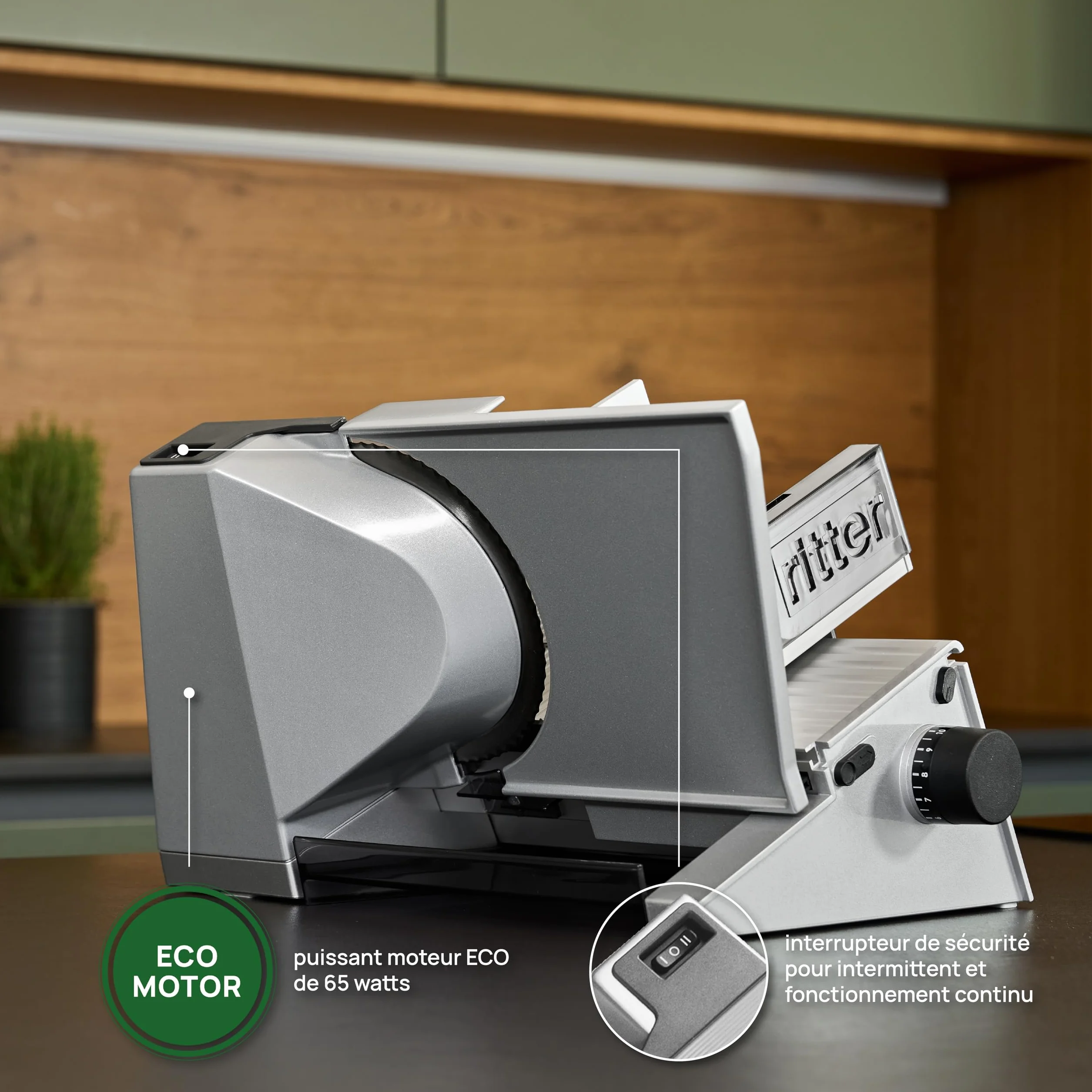 Ritter Contura 3 Elektryczna Krajalnica do Chleba, Wędlin i Sera, Całość z Metalu, Made in Germany
