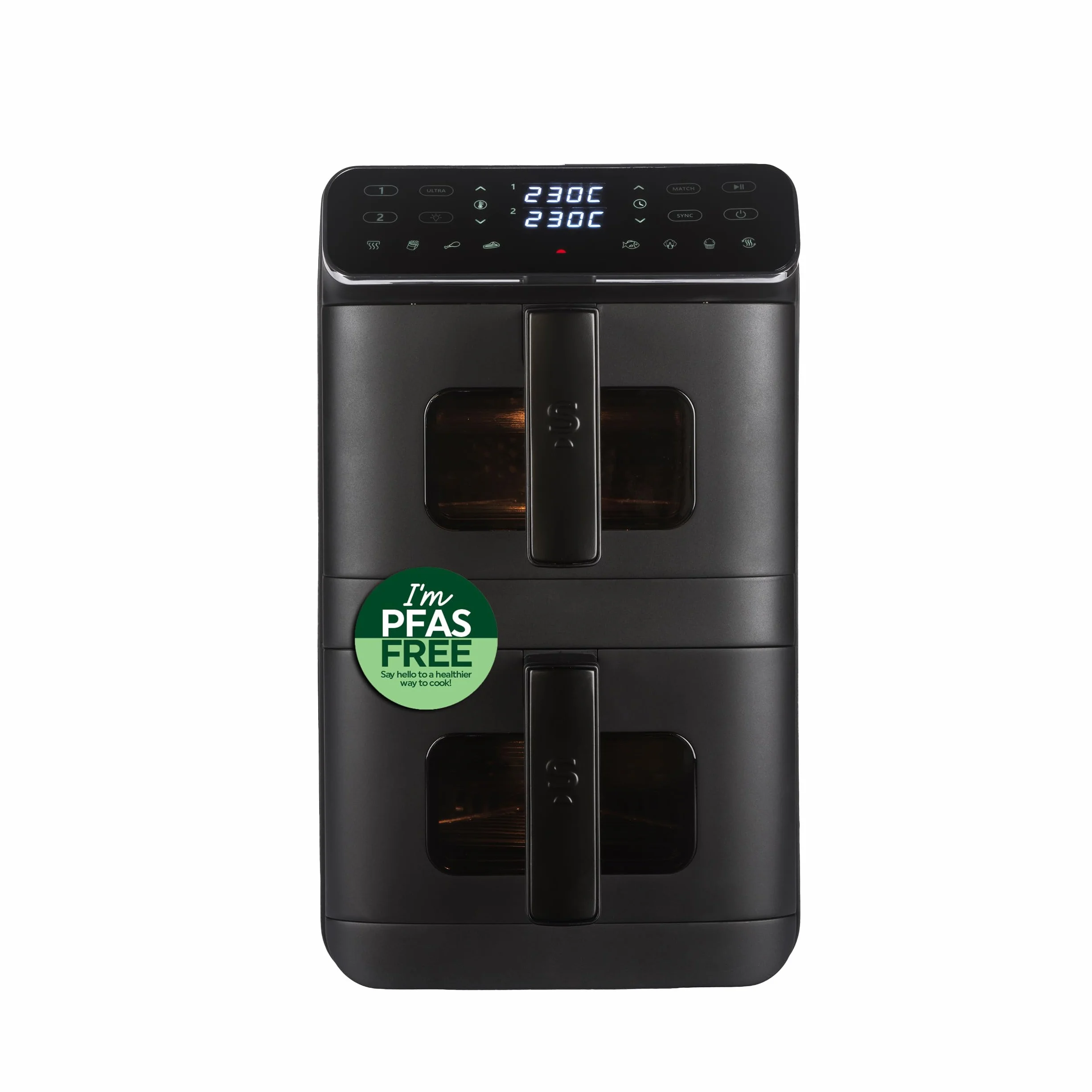 Salter VertiCook Ultra View Frytkownica beztłuszczowa 9L 2400W Dwie Szuflady Okienka Podglądu Wyświetlacz Cyfrowy
