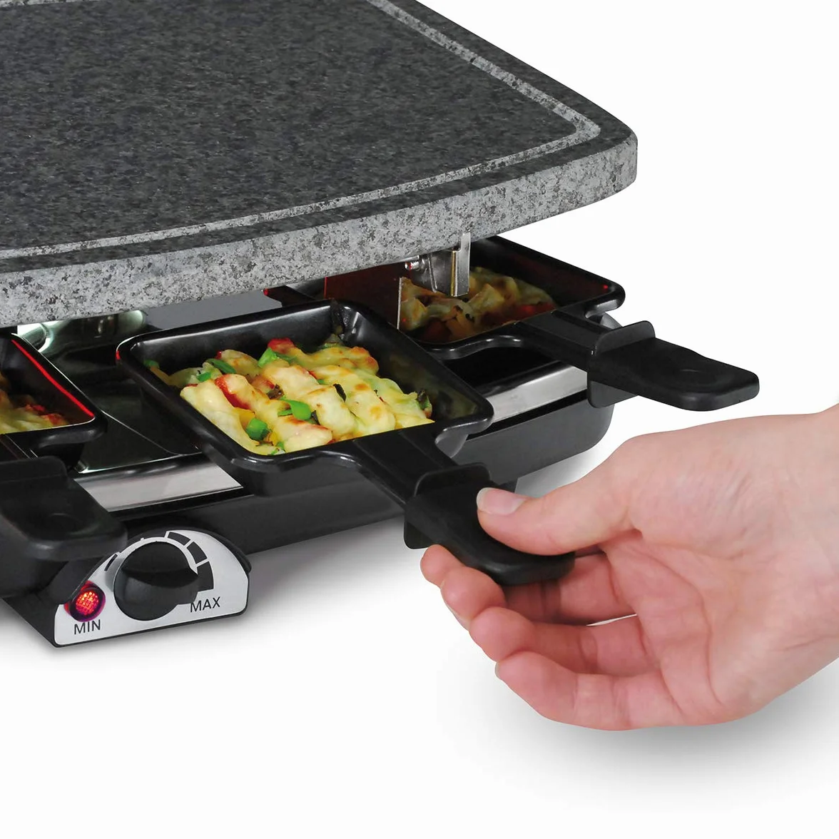 Cloer 6430 grill raclette 1200 W 8 patelni z powłoką zapobiegającą przywieraniu