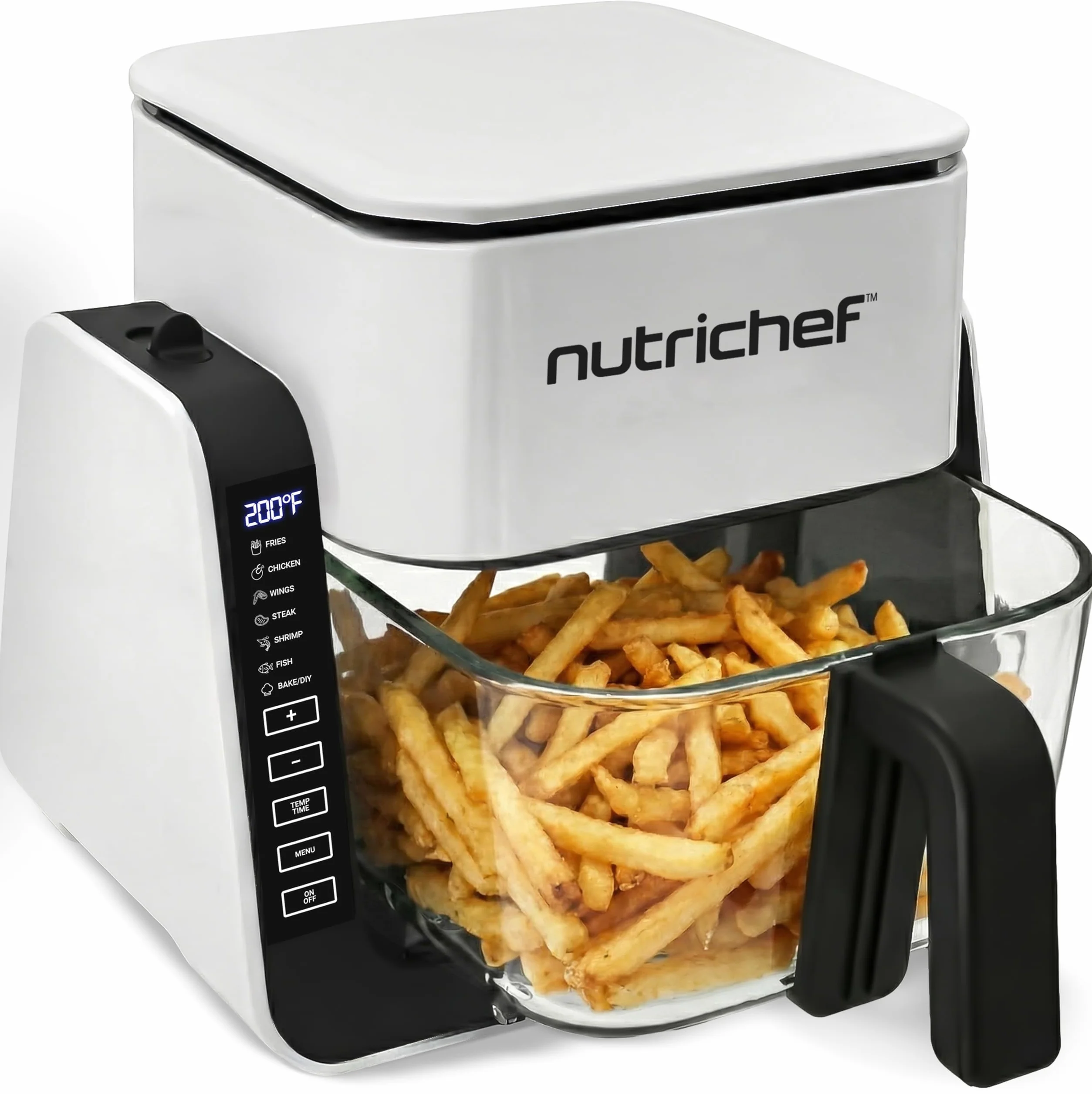 NutriChef Frytkownica Powietrzna i Grill 4 QT, 7 Trybów, Przezroczysta Misa