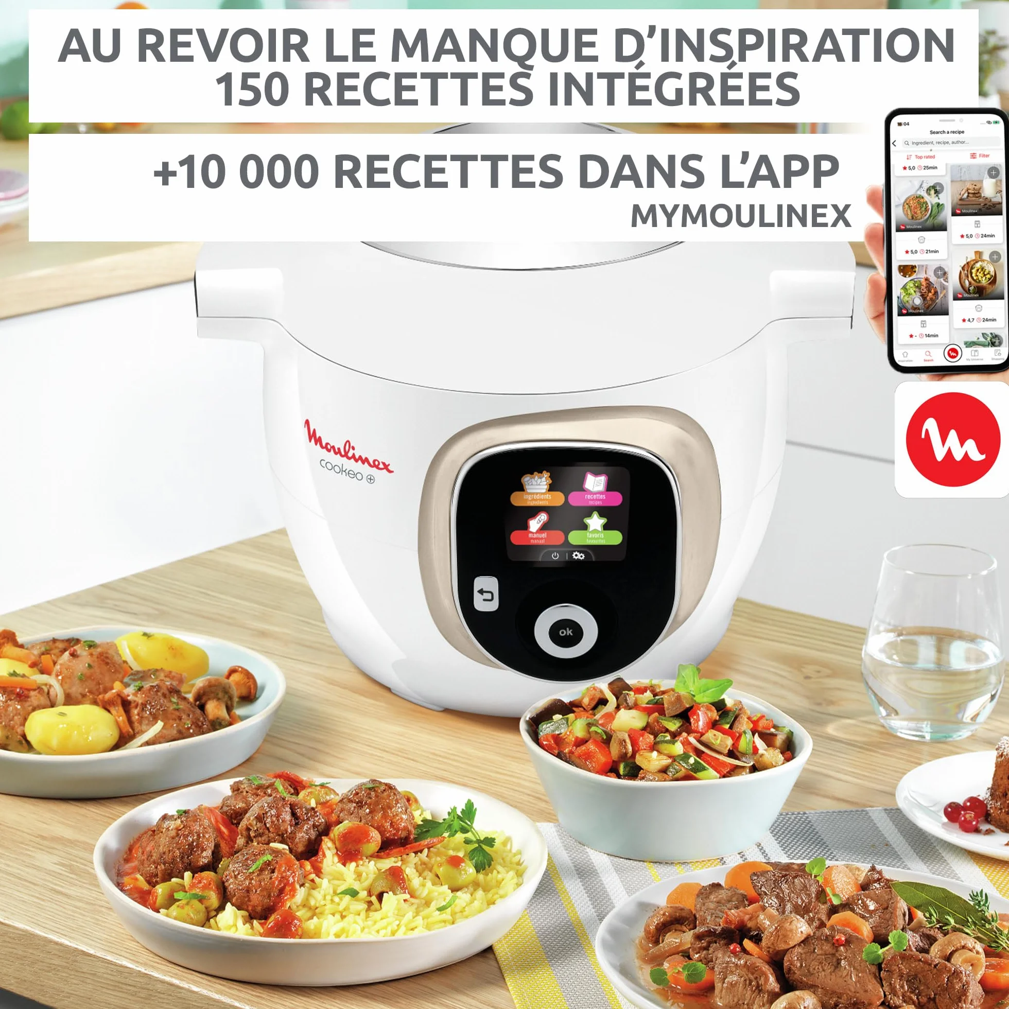 Moulinex Cookeo Inteligentny multicooker 6L 1600W 150 przepisów biały