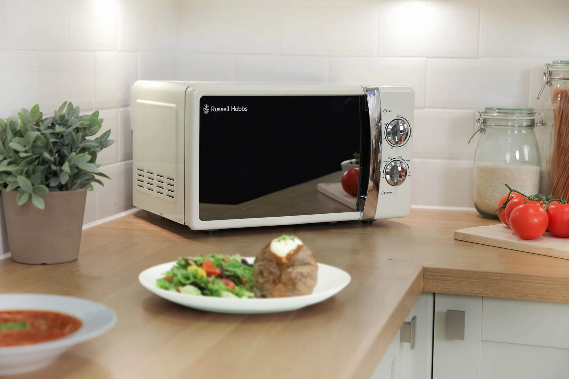 Russell Hobbs RHMM701C Ręczna Kuchenka Mikrofalowa Solo 700 W 17 l 5 Poziomów Mocy