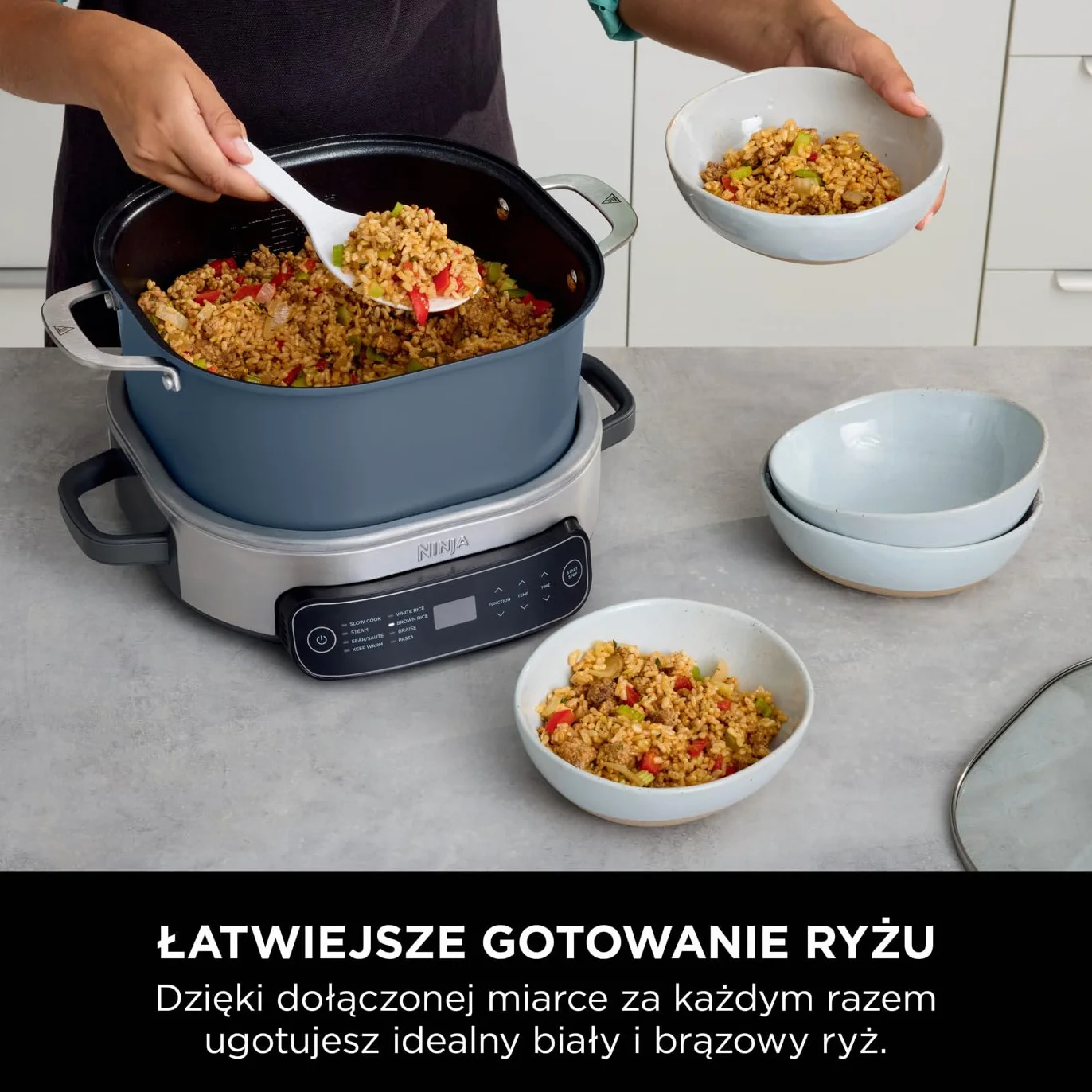 Ninja Foodi PossibleCooker, wolnowar i ryżowar 6 l, 8 w 1, uniwersalne funkcje, granatowy, MC1101EU