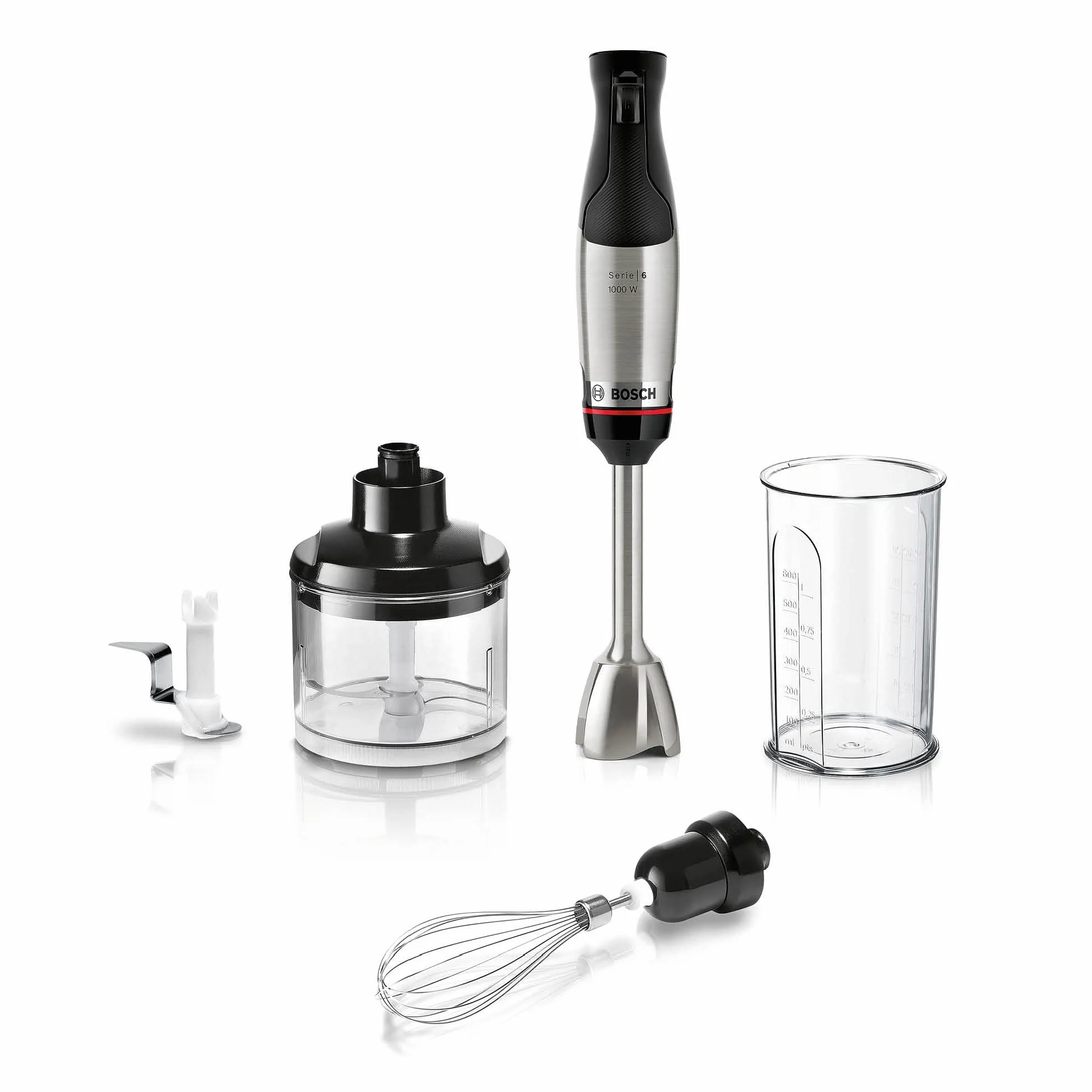 Bosch Ergomaster Serie 6 Blender Ręczny, Srebrny/Czarny, 7.8 x 6 x 39.5 cm