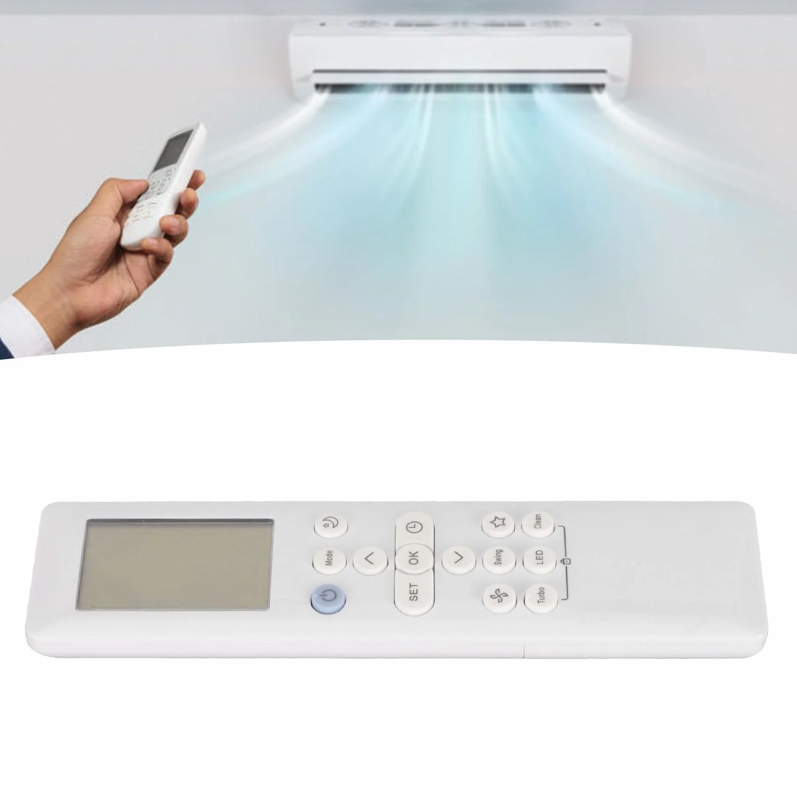 RG10B E2 BGEF Pilot do Midea, Ulepszony Uniwersalny Pilot AC do Klimatyzatora, Ergonomiczny Zamiennik Pilota do Domowego Biura